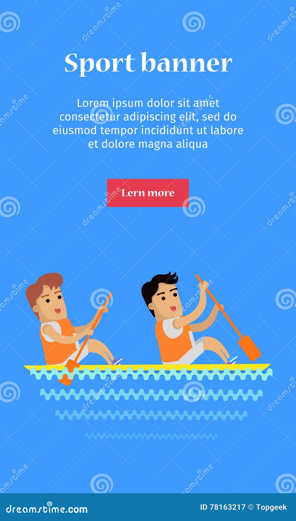 Download Canoe Rowing, Sports Banner Stock Vector - Illustration of games, distance: 78163217