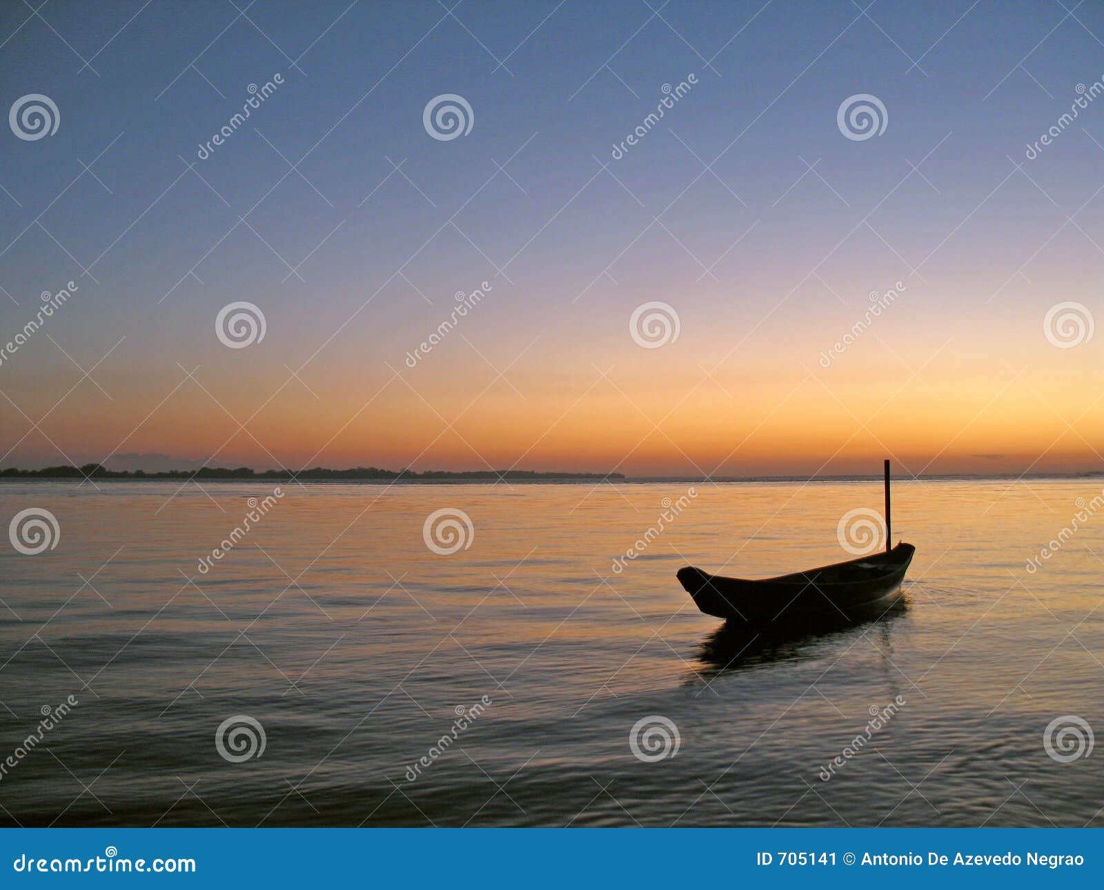 canoe in sunset