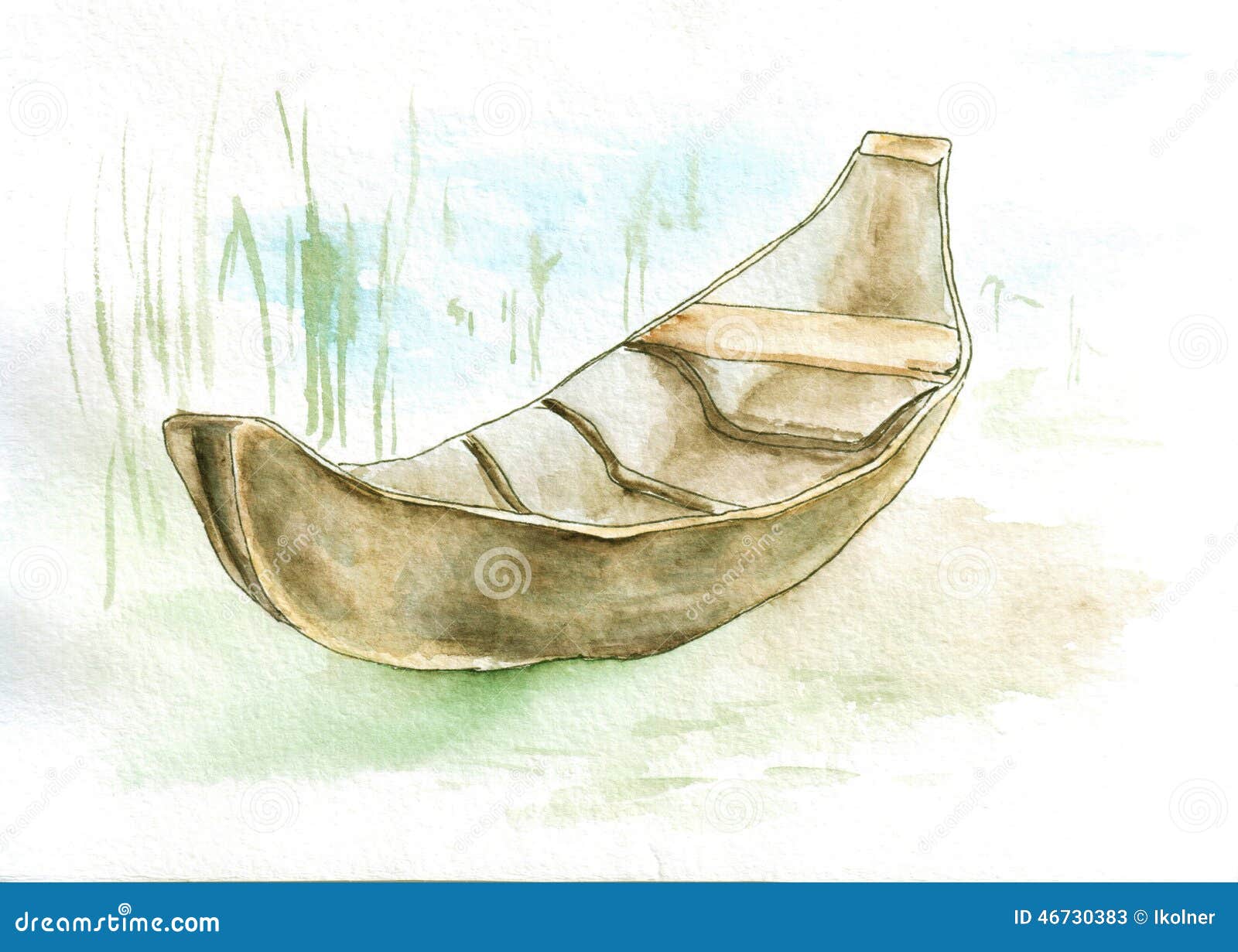 Canoe stock illustration. Illustration of drawing, dugout 
