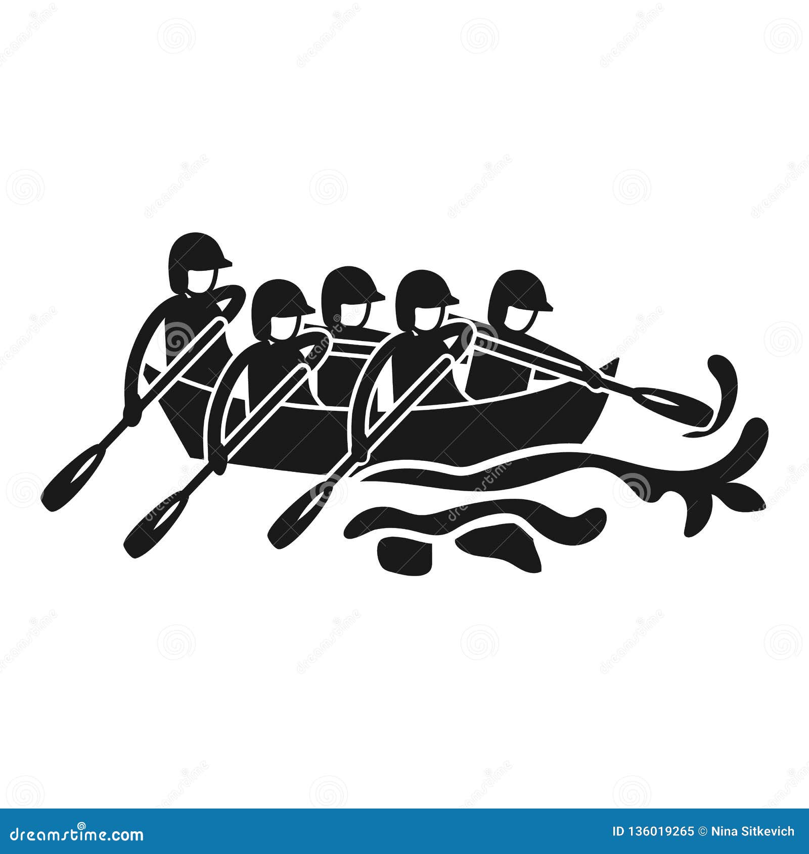 Canoeing Rafting Icon, Simple Style Stock Vector - Illustration of