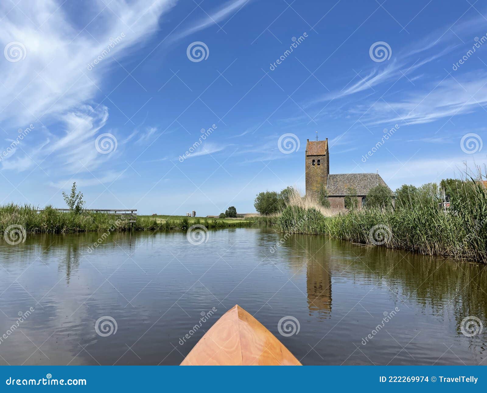 canoeing towards the old st. bartholomew church