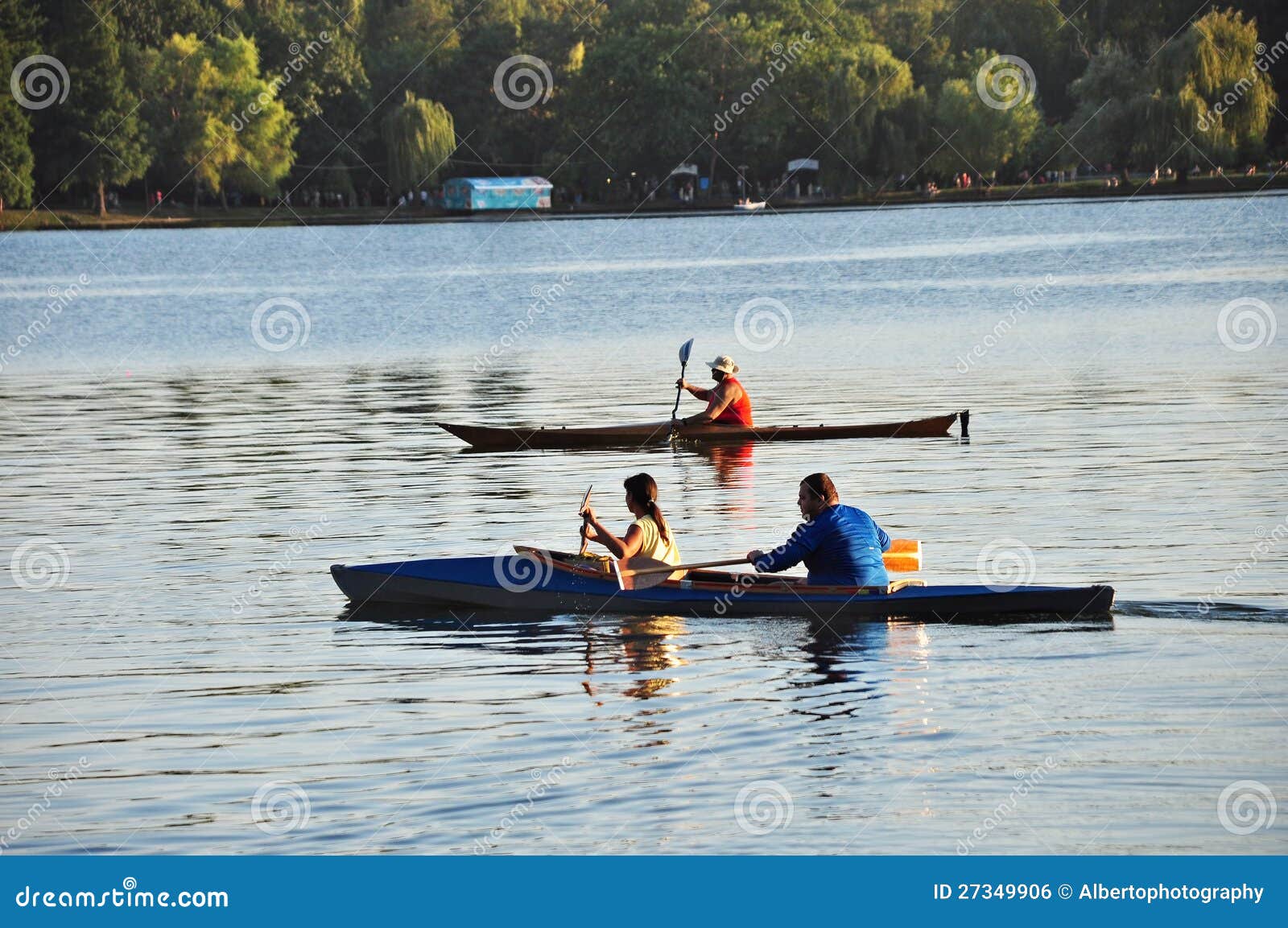Canoes on a lake stock photo. Image of nature, boat, canoe 27349906