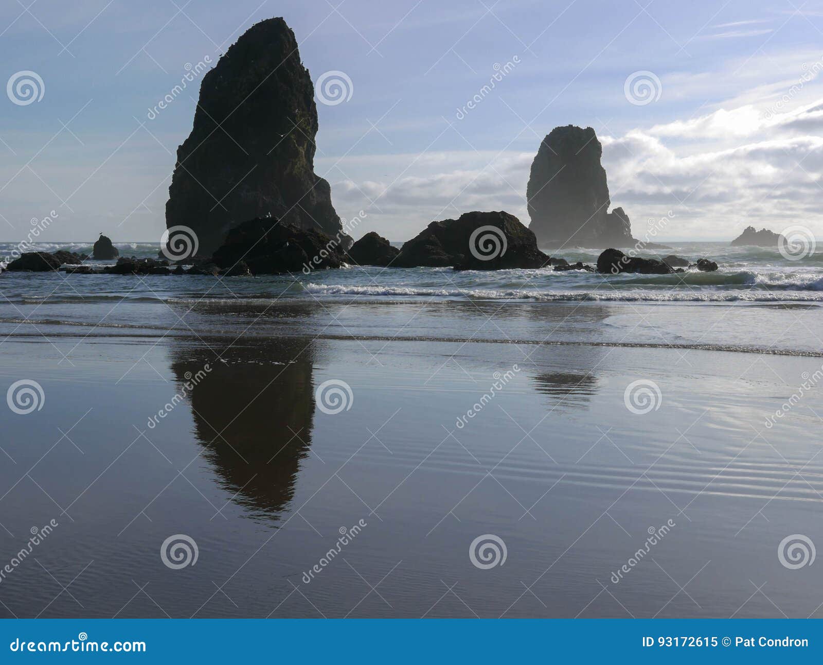 Canon Beach stock image. Image of formation, reflection 93172615