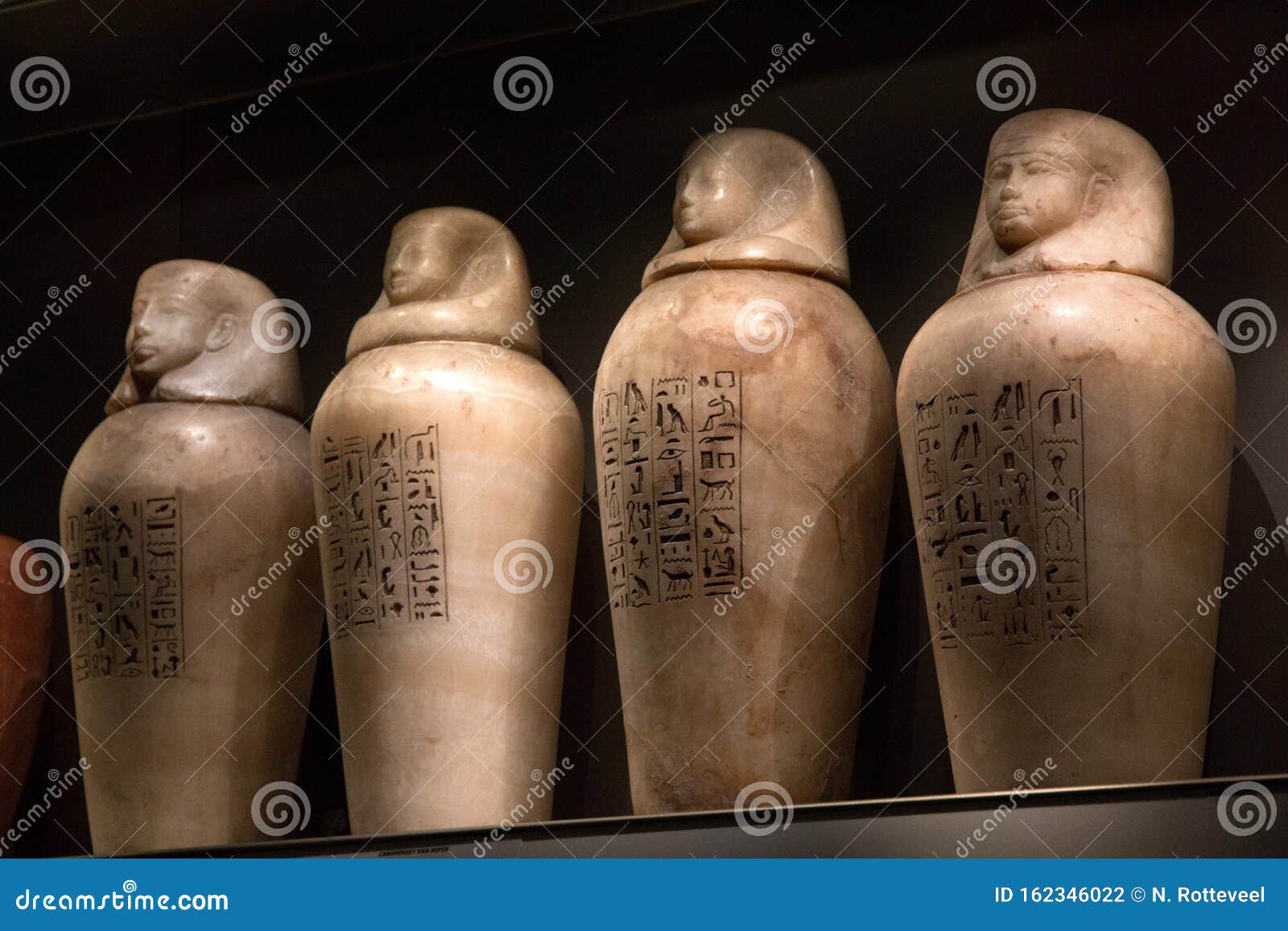 Canopic Jars from Ancient Egypt for Organs. Editorial Photography