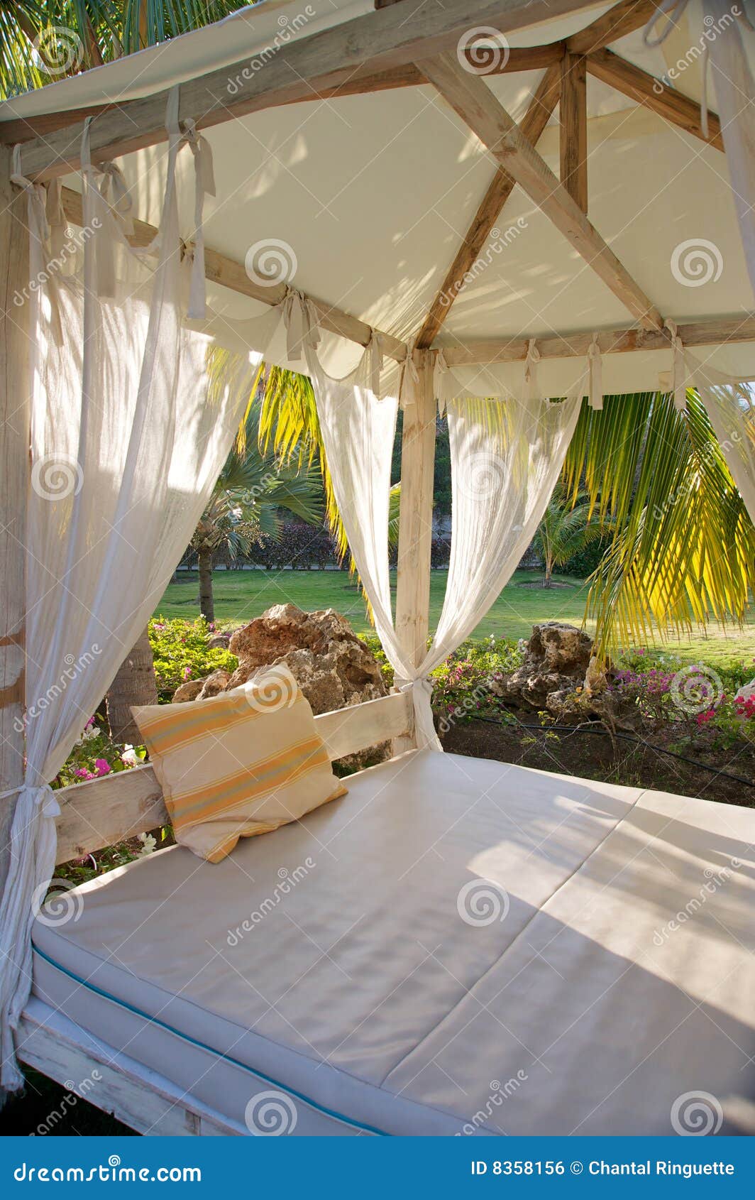 Canopy Bed in Tropical Resort Stock Photo Image of canopy, luxury