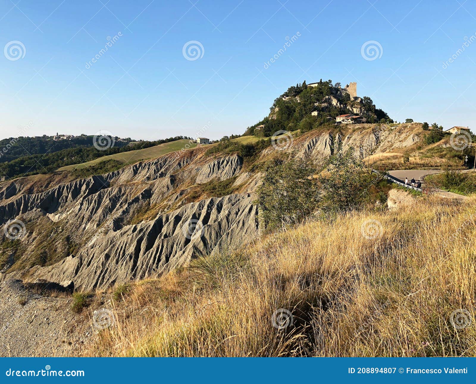 canossa medieval castle view on badlands hills, reggio emilia, italy