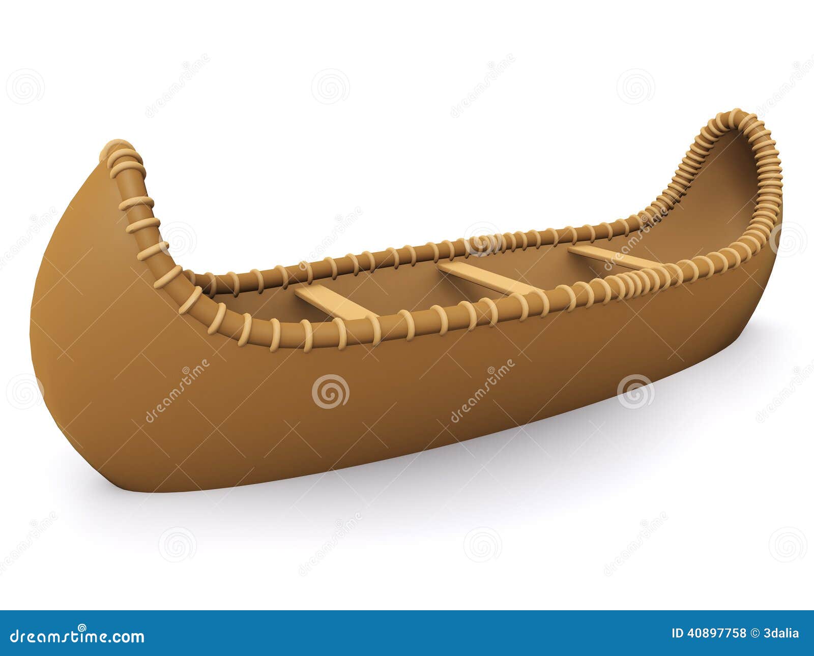 canoë de l'indien d'amerique 3d illustration stock