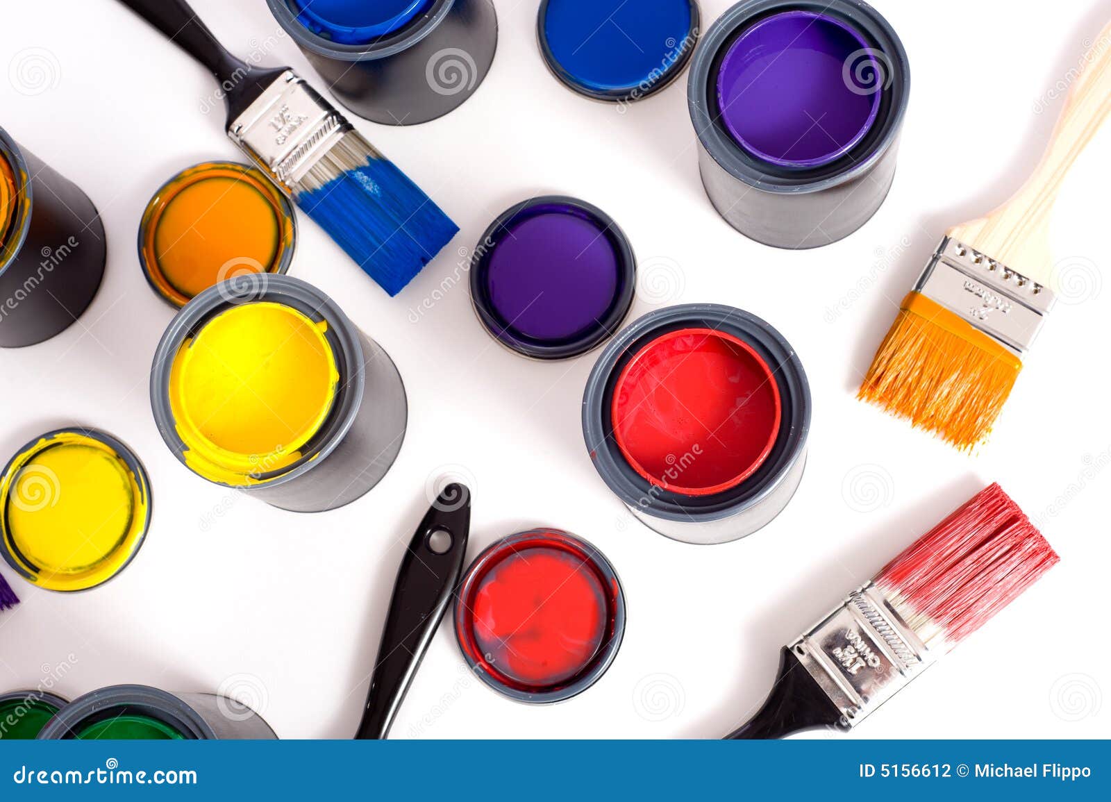 Cans of Paint stock photo. Image of paints, blue, white 5156612