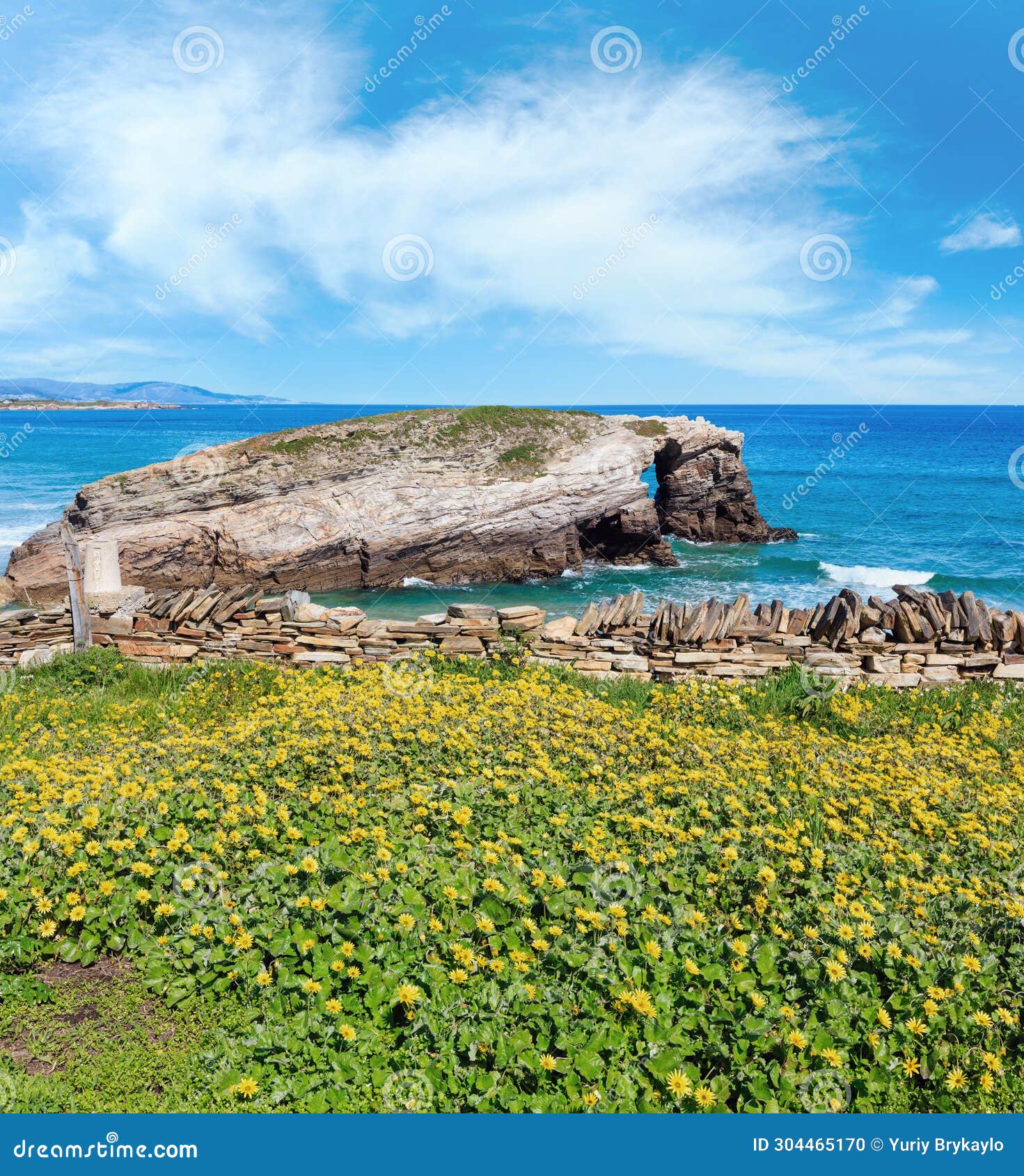 cantabric coast summer landscape