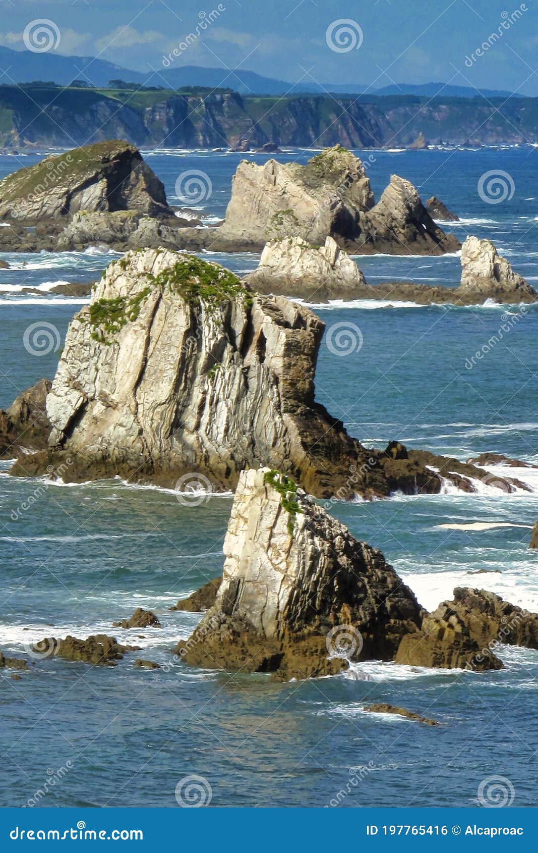cantabric sea clifs near the silent beach, spain