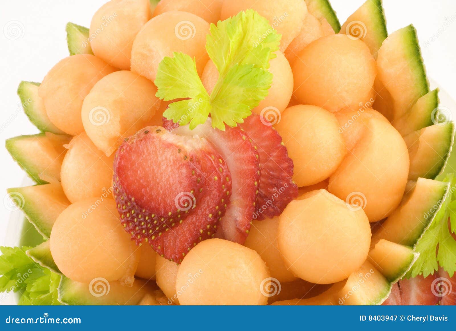 Cantaloupe Melon Balls stock image. Image of appetizer 8403947