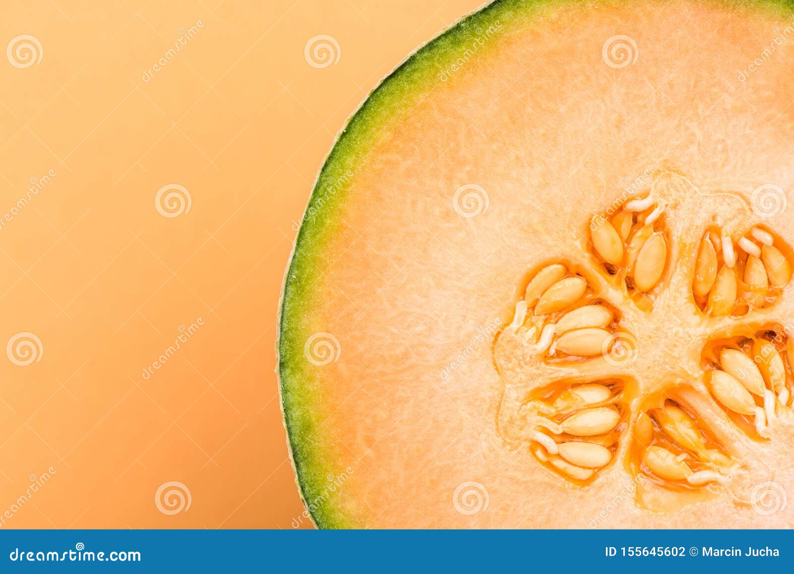 Cantaloupe Orange Melon Sliced in Half on Pastel Background,Close Up Detail  Stock Photo - Image of organic, melon: 155645602