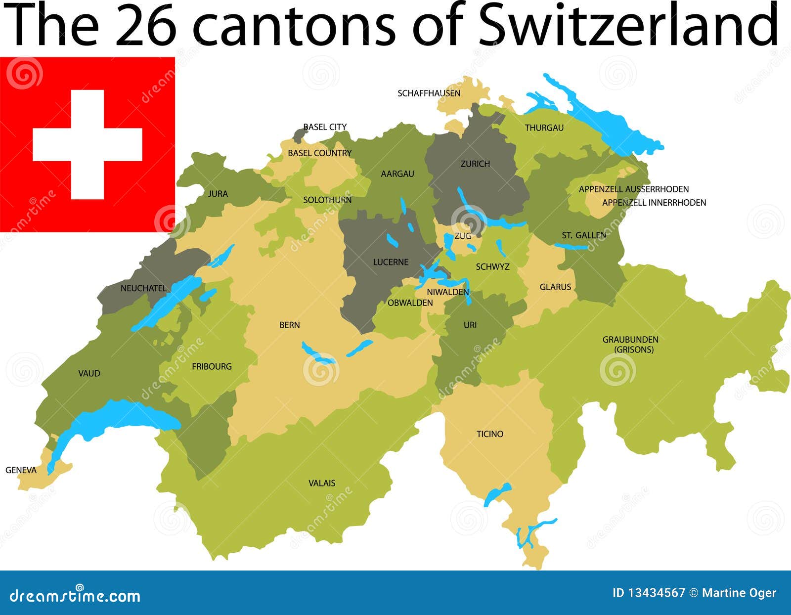 Cantoni Della Svizzera Illustrazione Vettoriale Illustrazione Di