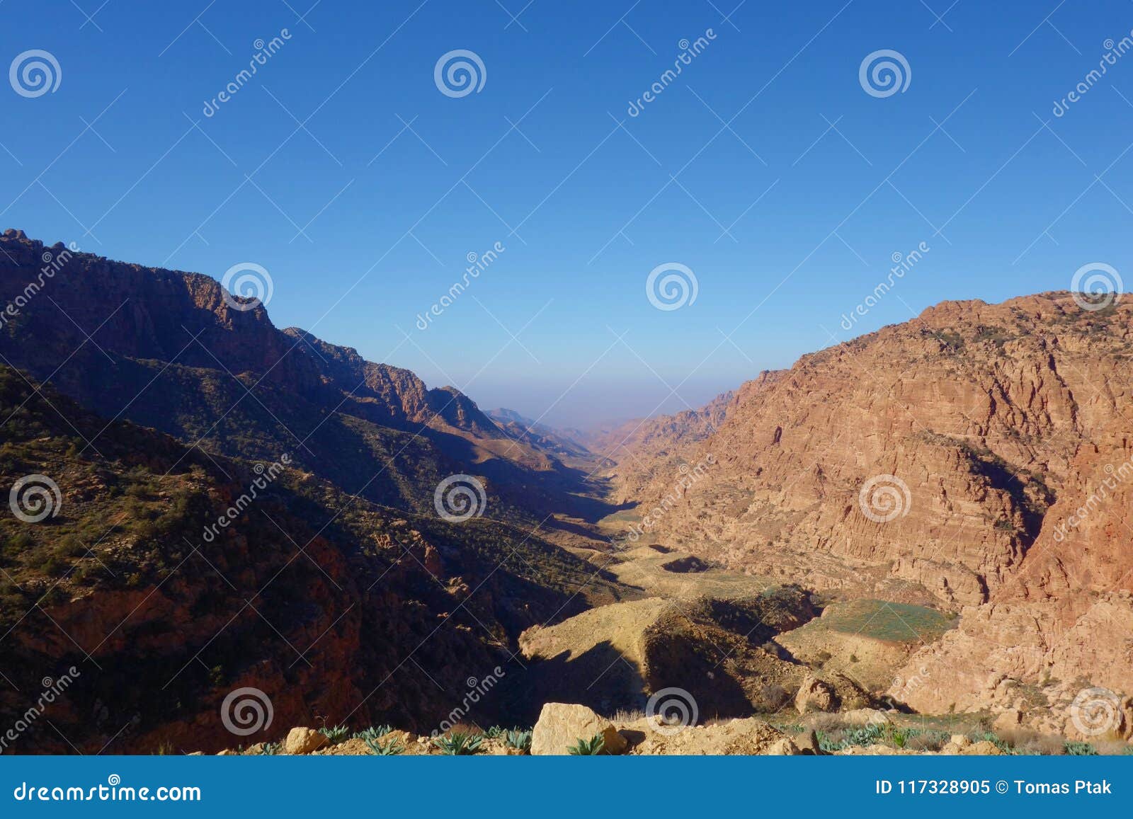 canyon of dana biosphere nature reserve landscape from dana historical village, jordan, middle east