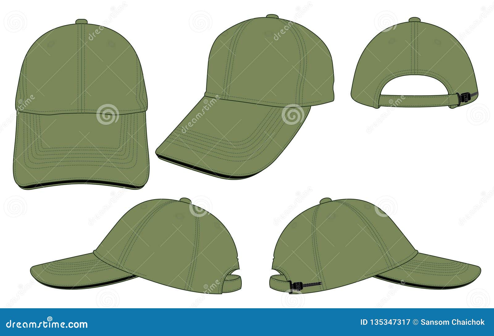 Download Army Baseball Cap For Template Vector Stock Illustration ...