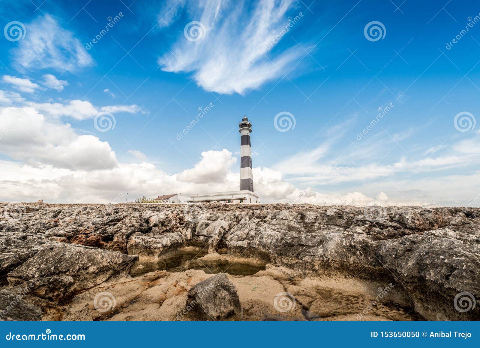 artrutx lighthouse in minorca, spain