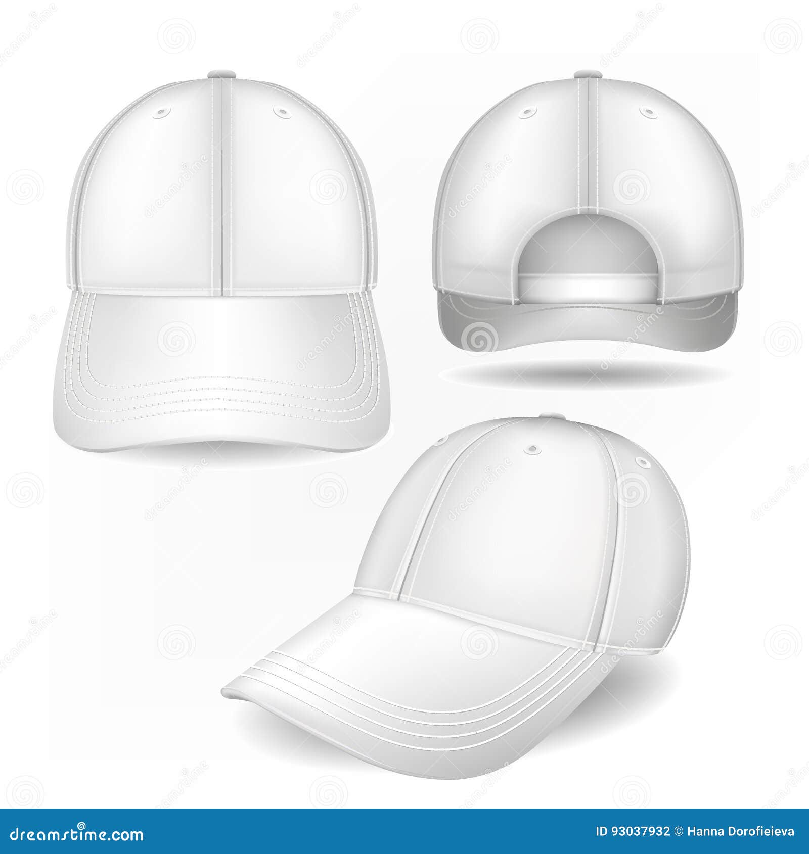 Download Cap Mockup In Front Side And Back Views Vector Template Fully Editable Handmade Mesh Stock Vector Illustration Of Silhouette Back 93037932 PSD Mockup Templates