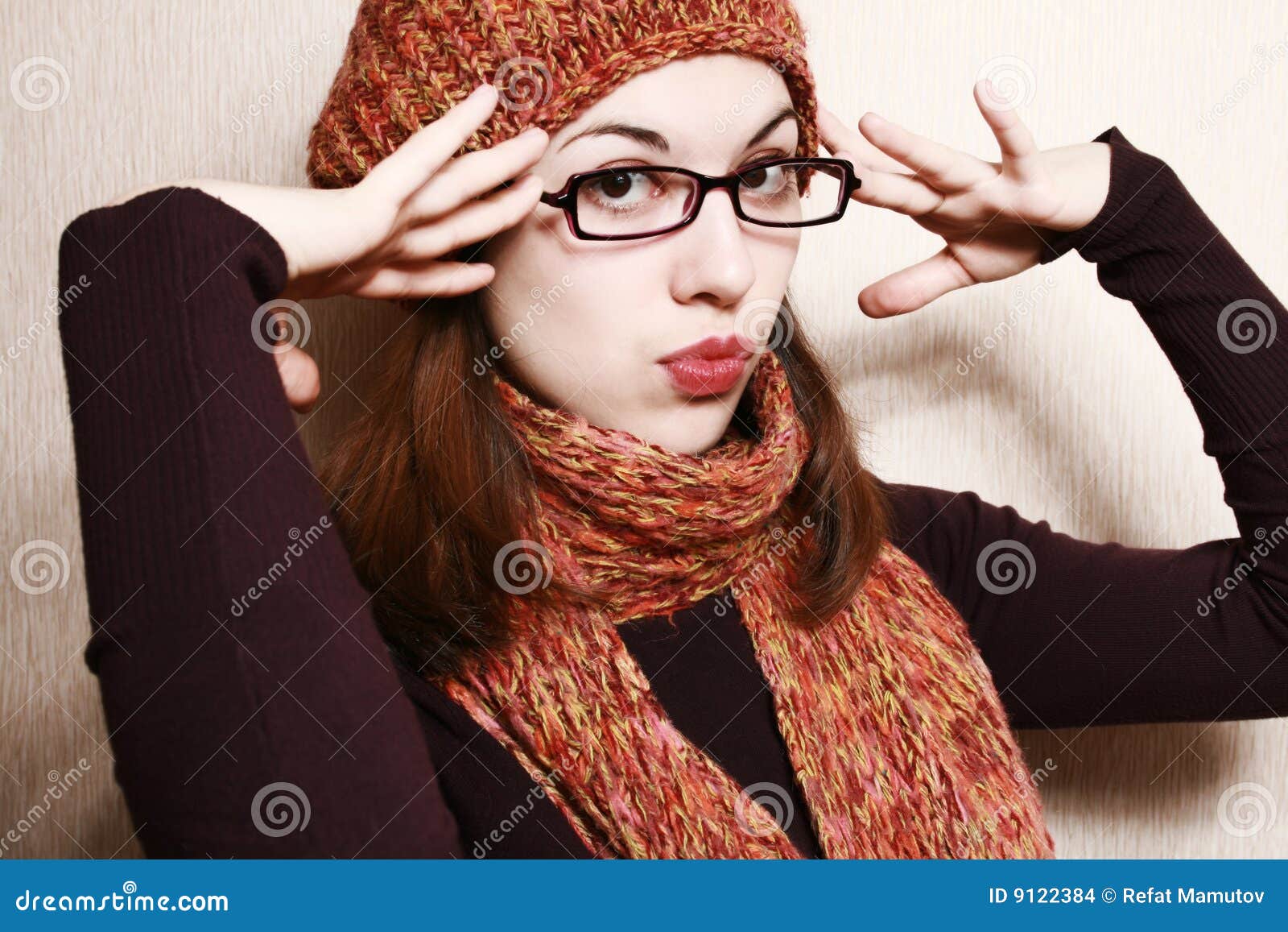 Cap, scarf and glasses. stock photo. Image of party, cute 9122384