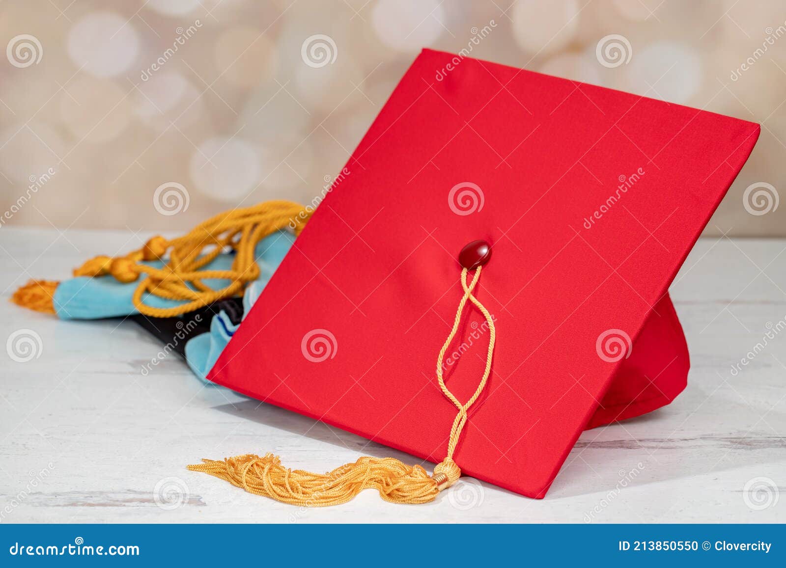 Red Cap and Gold Tassel for School Graduation Stock Photo Image of