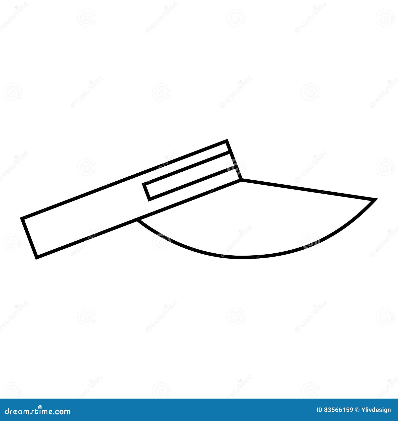 Cap without Top Icon, Outline Style Stock Vector Illustration of line