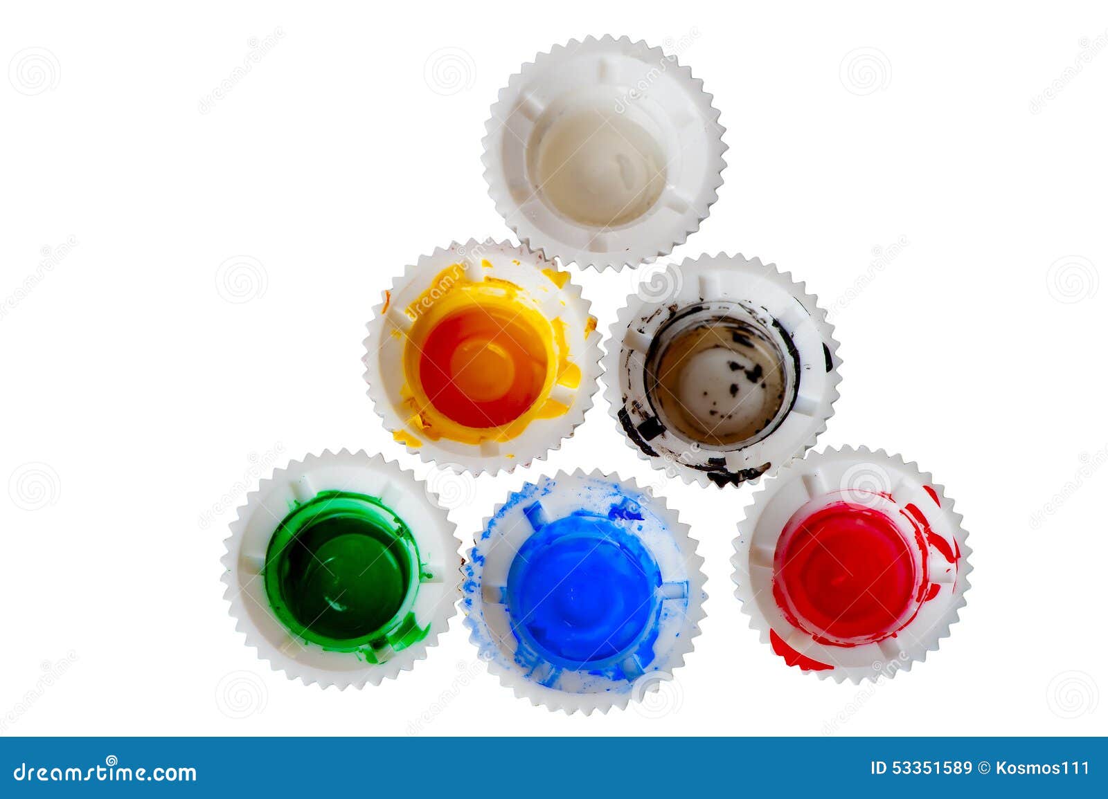 Cap of Tubes of Acrylic Paint Stock Image Image of bright, colors 53351589
