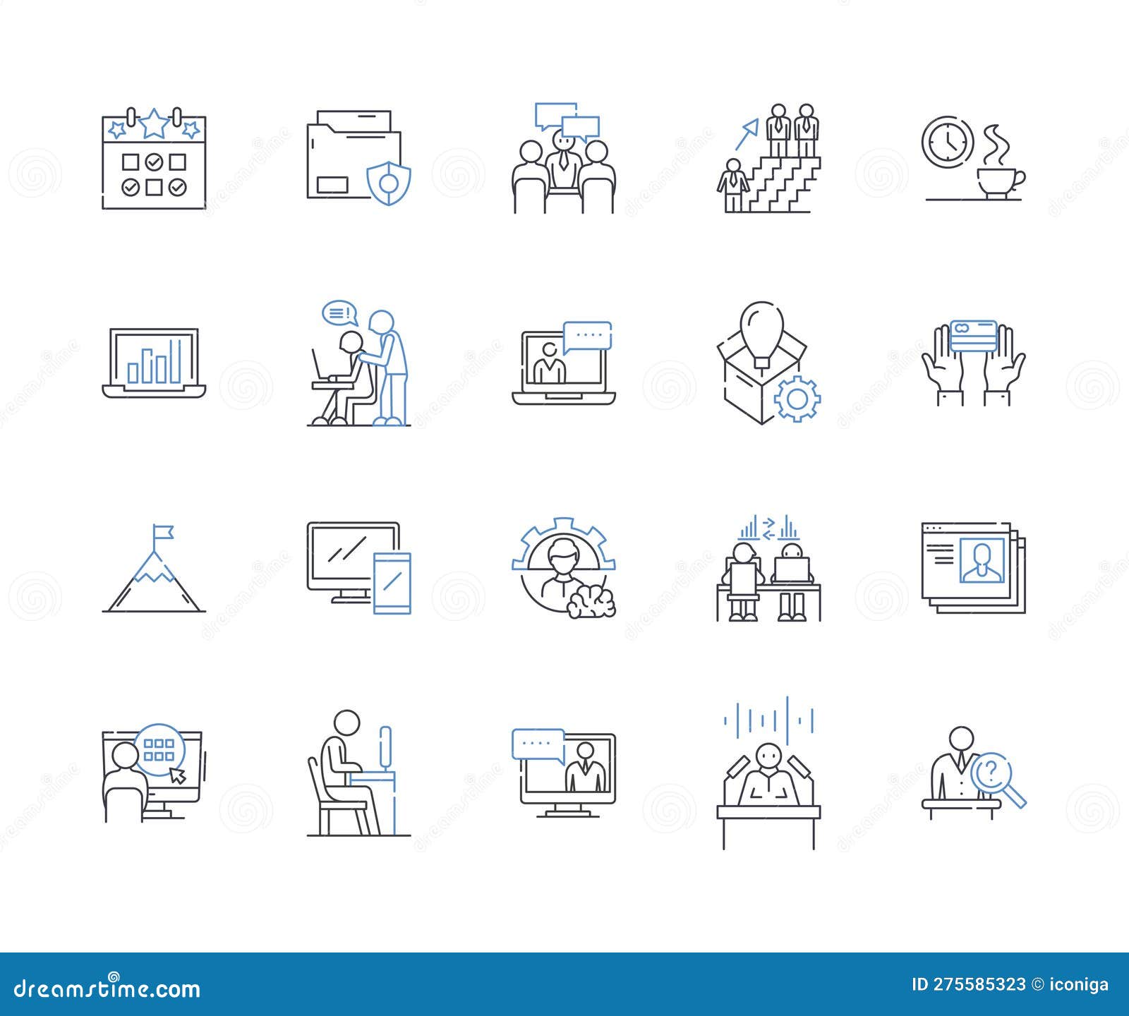 capability and competence line icons collection. expertise , ability , proficiency , know-how , experience, adeptness