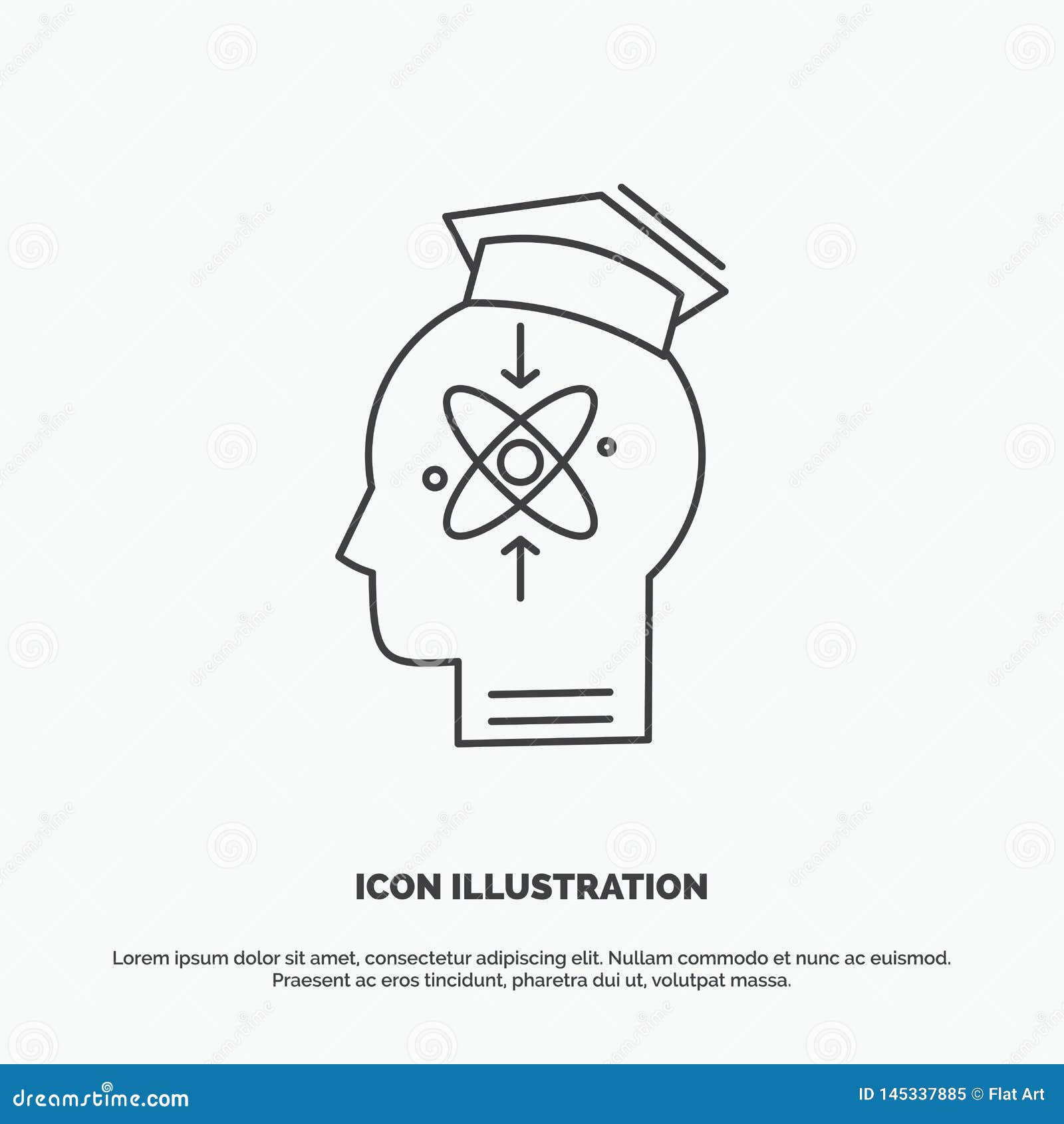 capability, head, human, knowledge, skill icon. line  gray  for ui and ux, website or mobile application