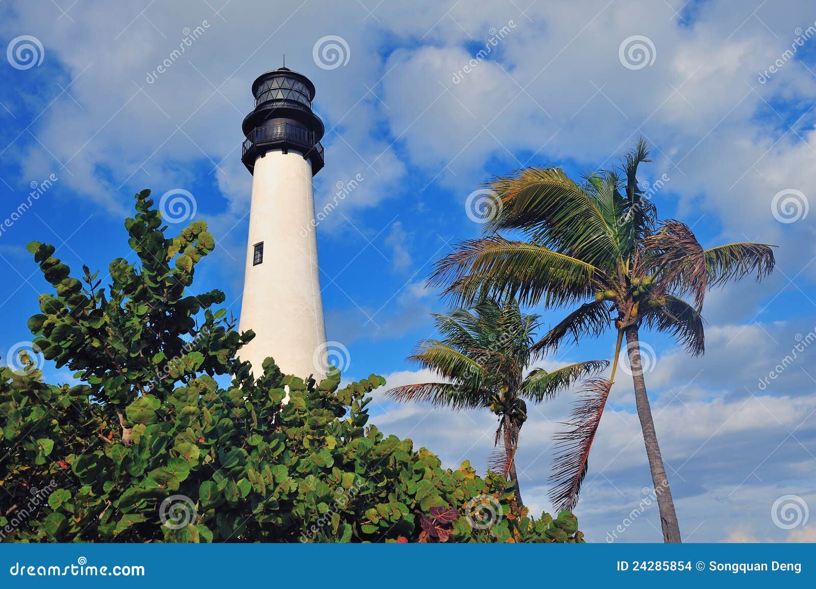 Cape Florida Light Lighthouse Miami Stock Photo Image of water