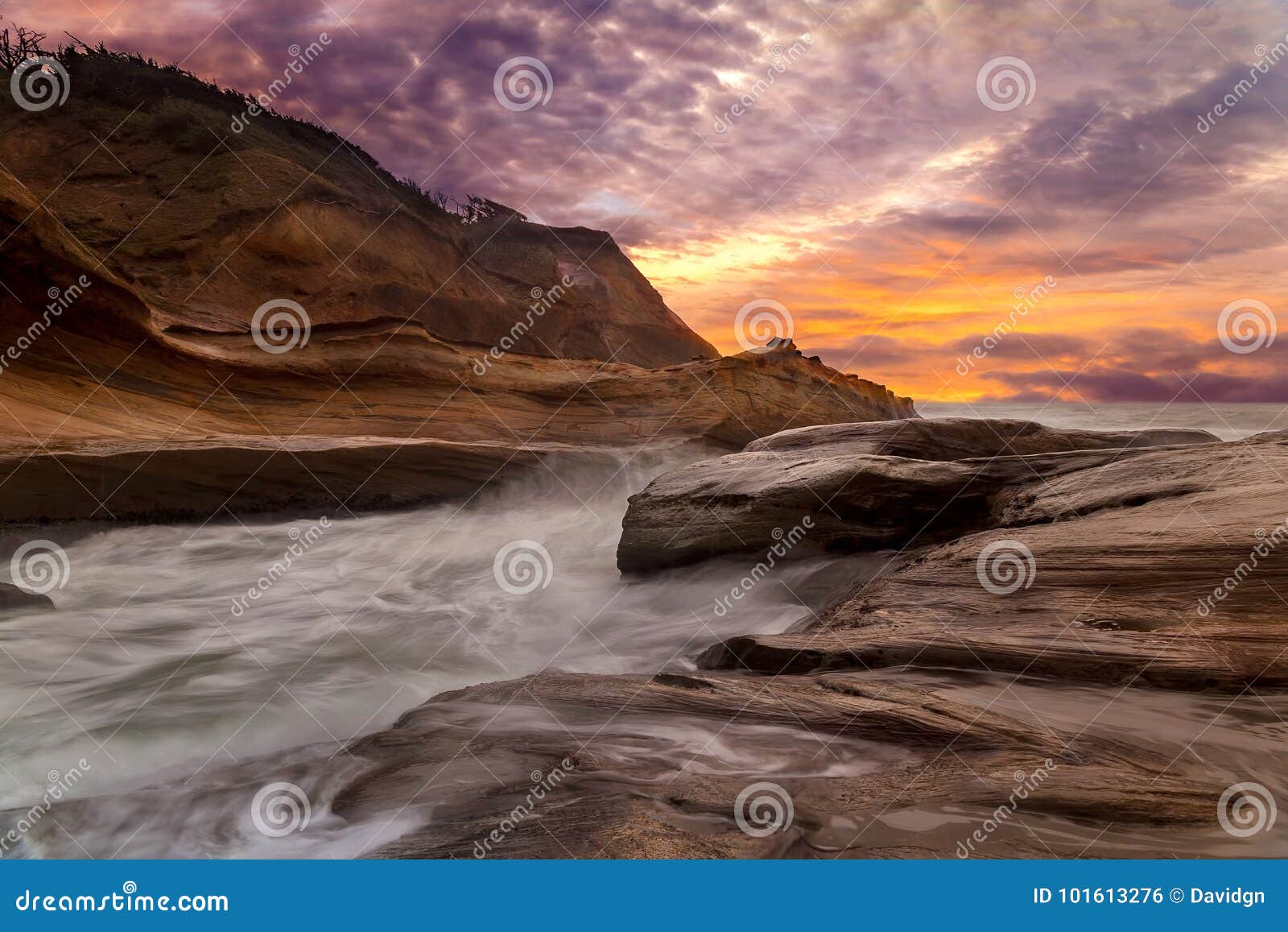 cape kiwanda sunset along oregon coast usa