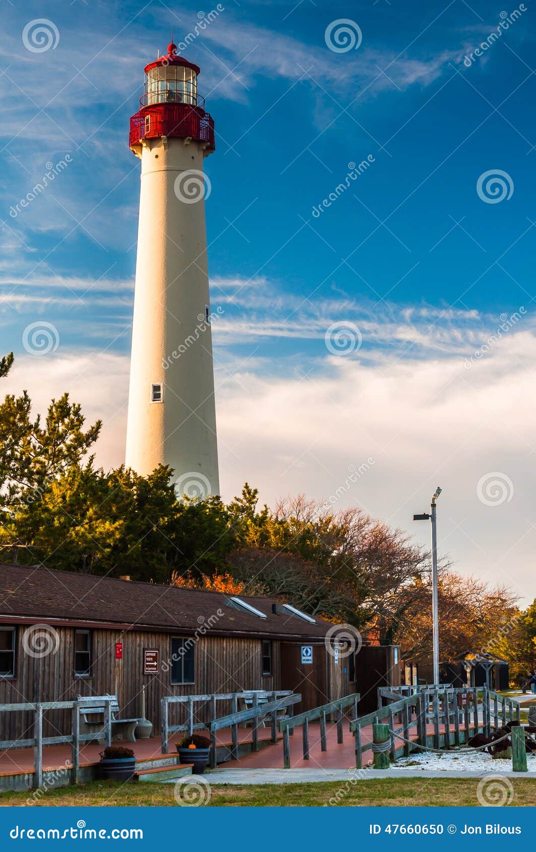 The Cape May Point Lighthouse, in Cape May, New Jersey. Stock Photo