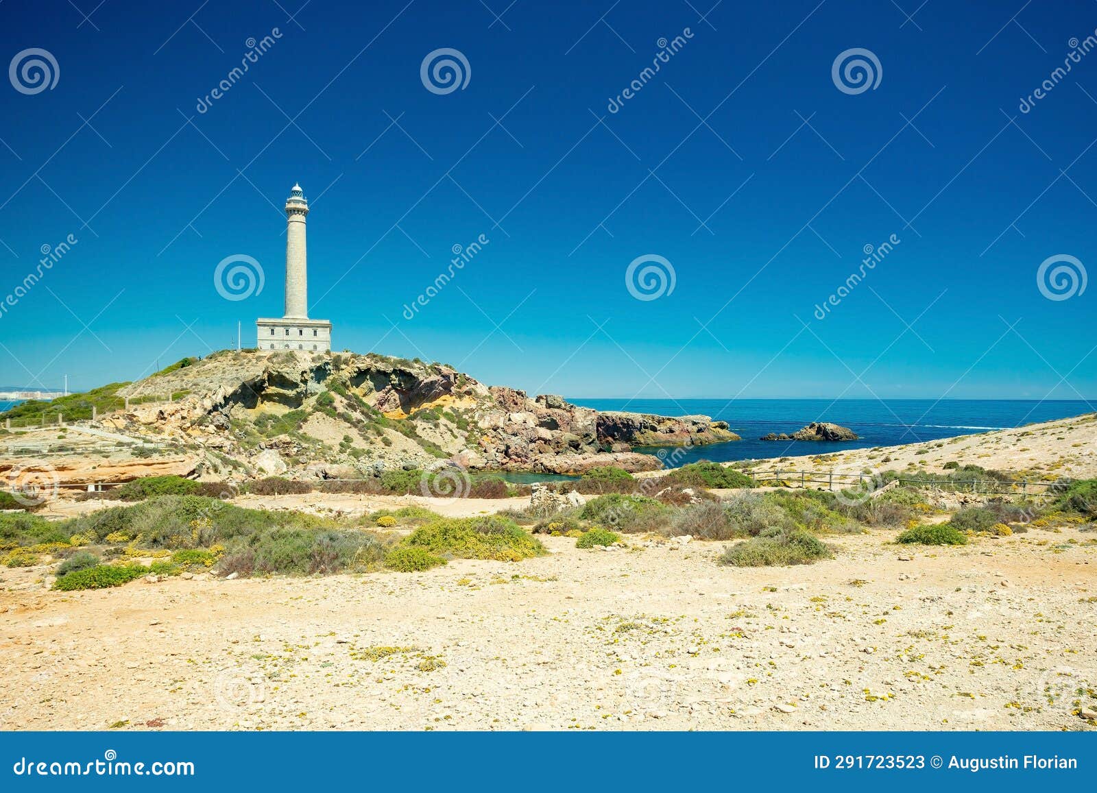 cape palos (cabo de palos) lighthouse and beach, spain