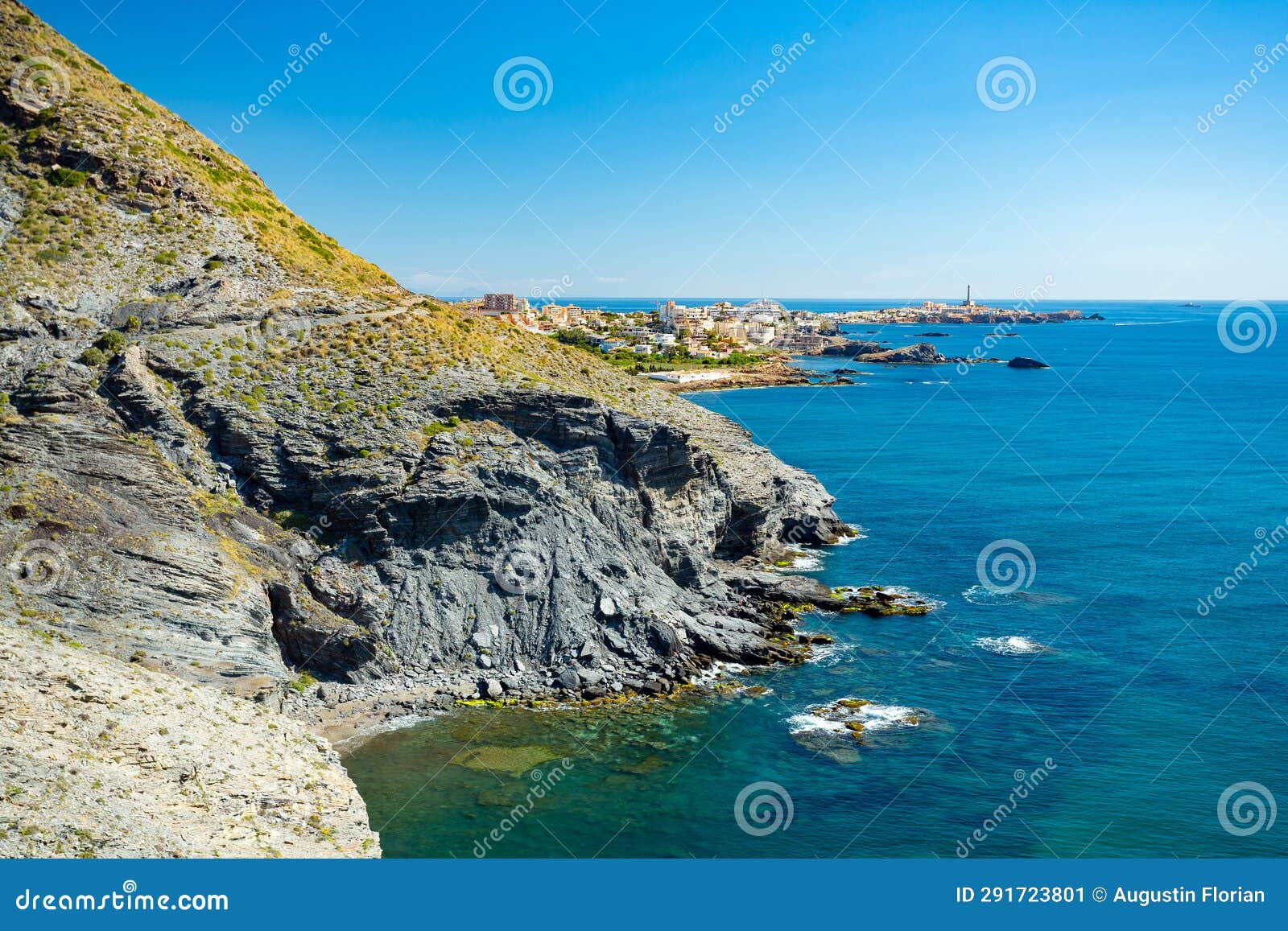 cape palos (cabo de palos) lighthouse and beach, spain