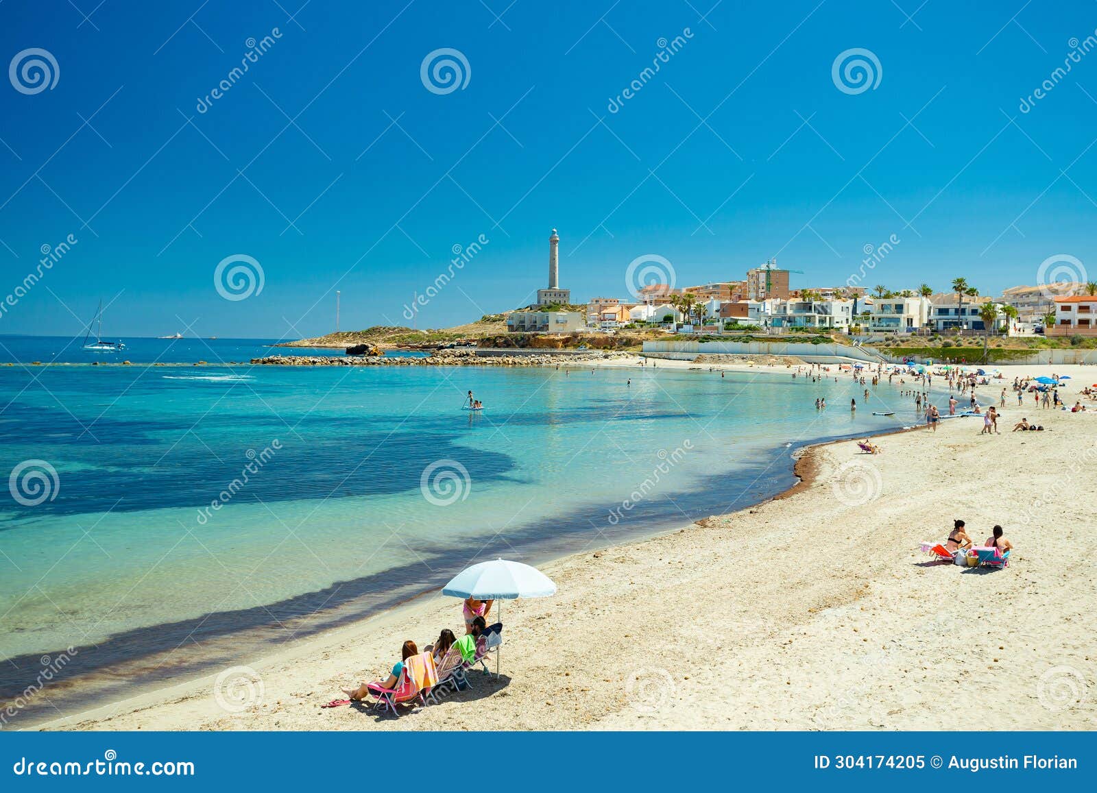 cape palos (cabo de palos) lighthouse and beach, spain