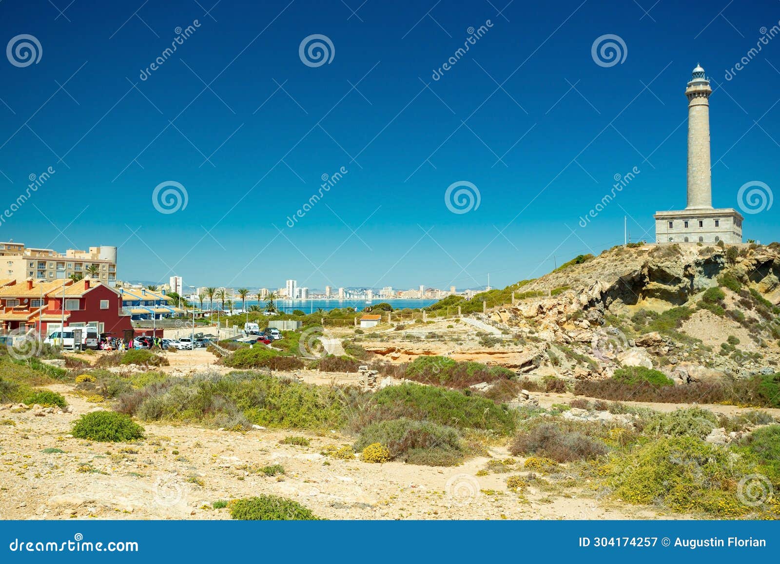 cape palos (cabo de palos) lighthouse and beach, spain