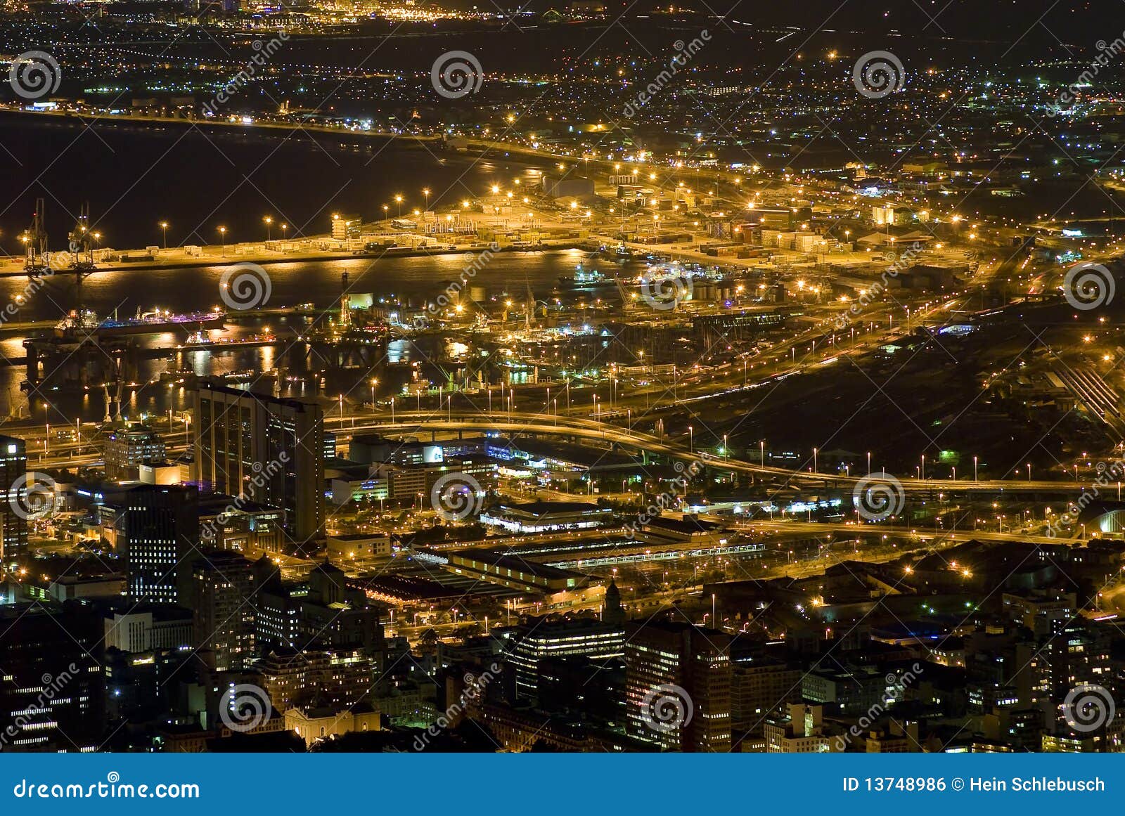 Cape Town at night stock photo. Image of high, africa 13748986