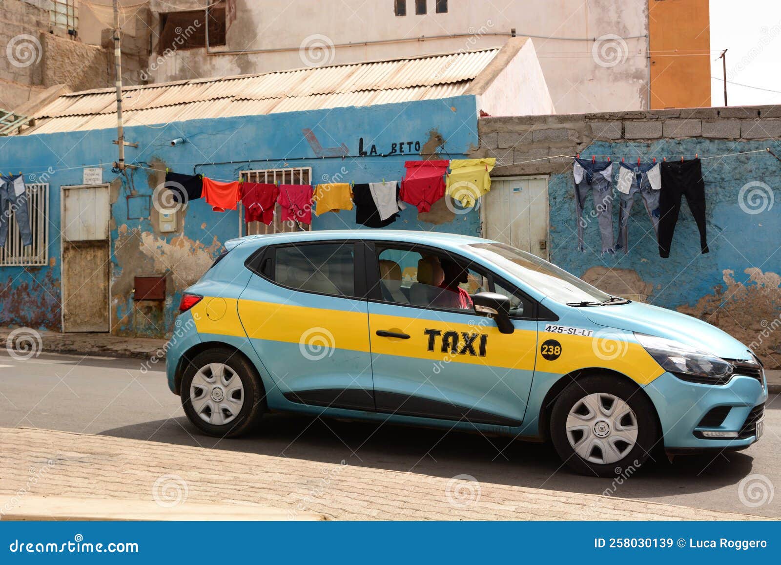 A City Taxi. Espargos. Sal Island. Verde Editorial Stock Image - of district, islands: 258030139