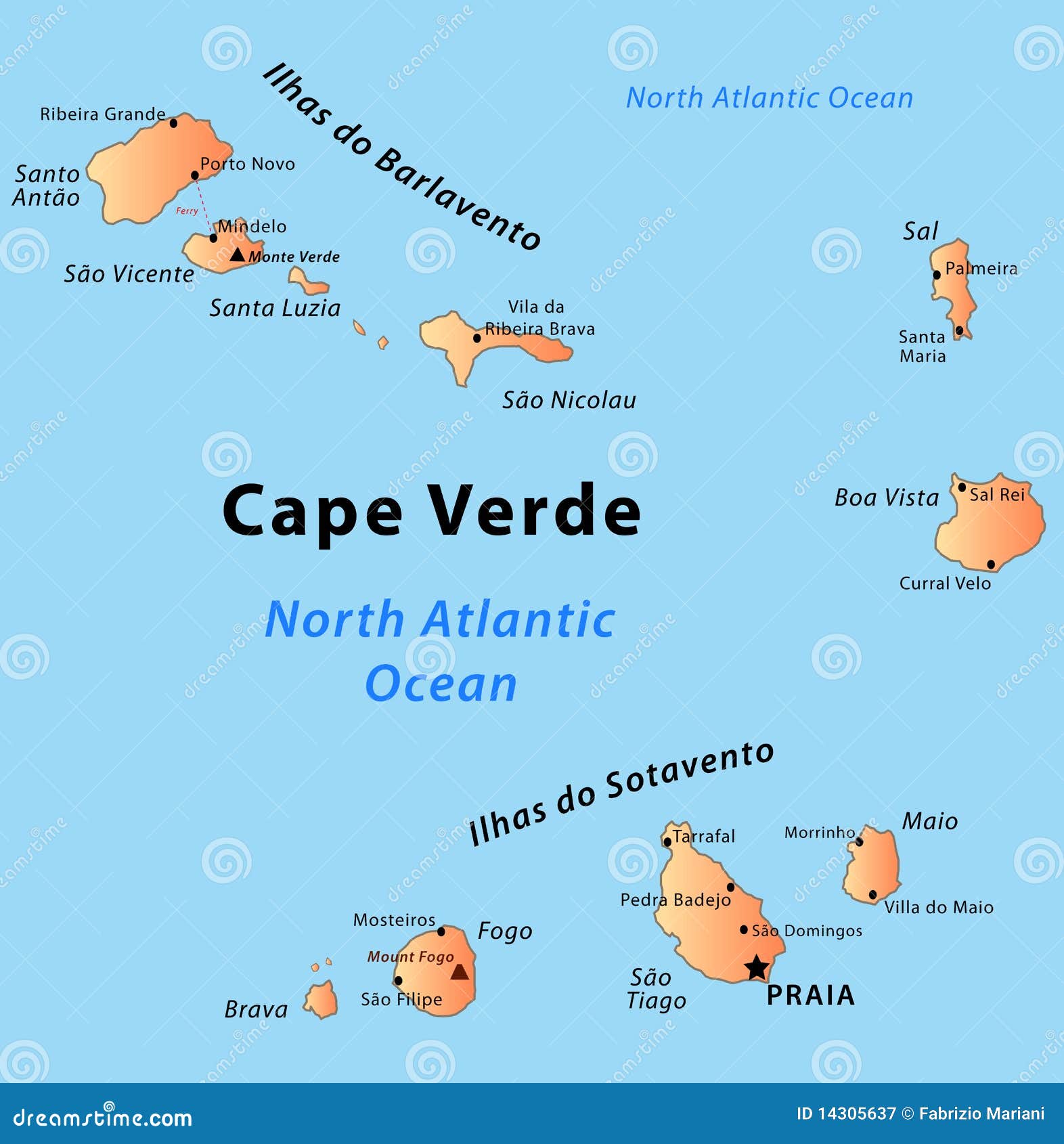 where cape verde islands on map Cape Verde Map Stock Vector Illustration Of African 14305637 where cape verde islands on map