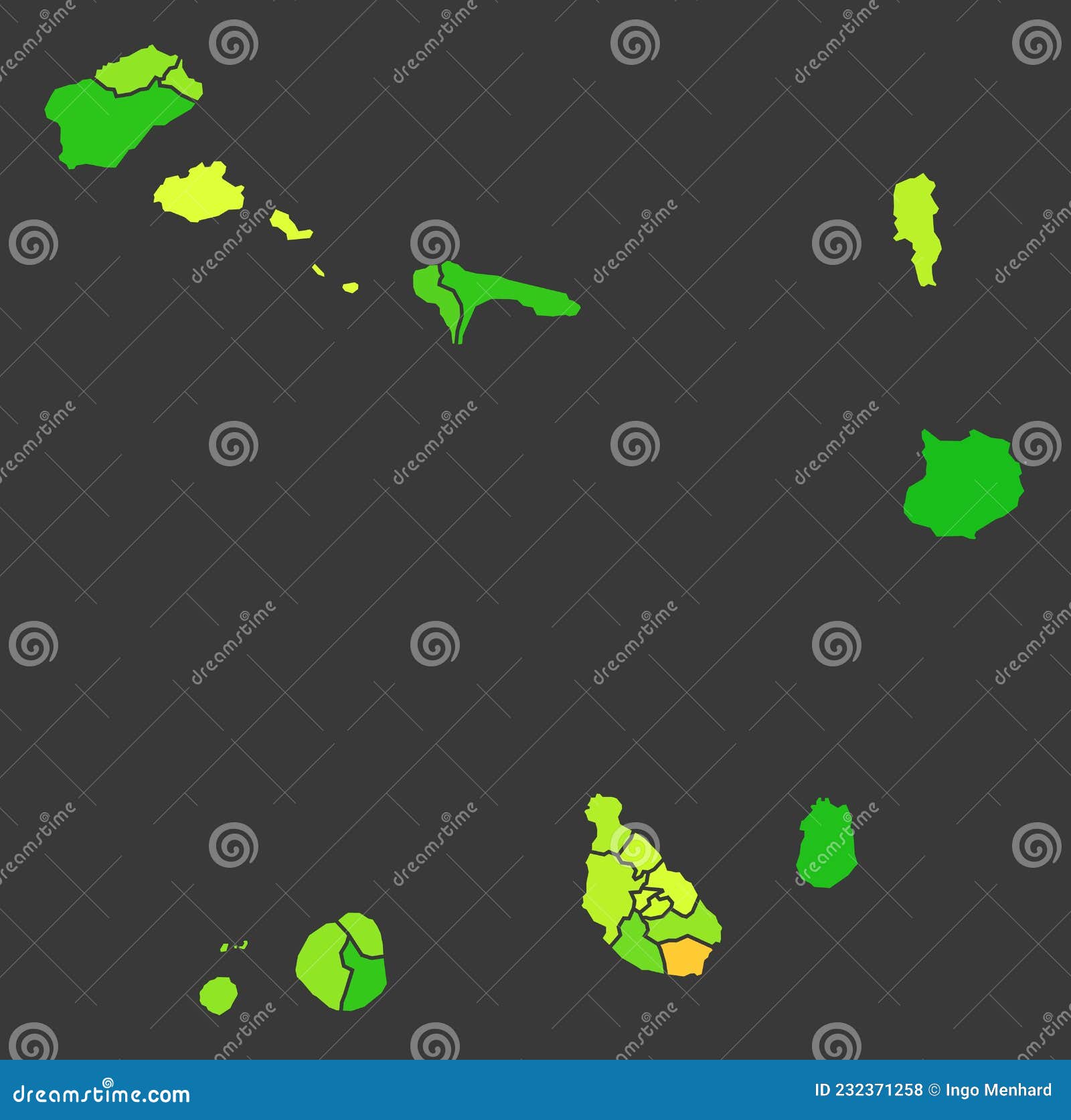 cape verde population heat map as color density 