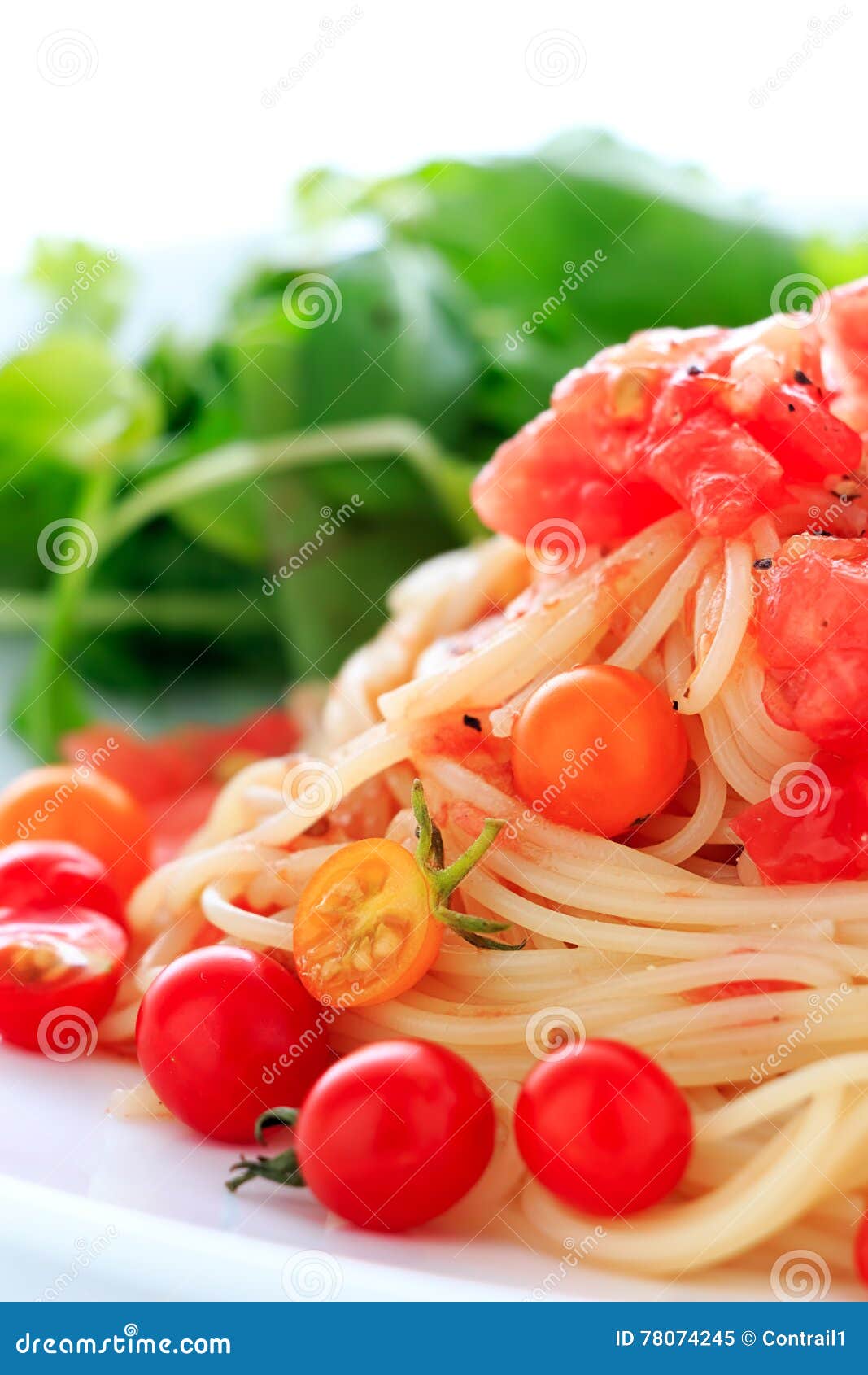 Capellini tomato sauce stock image. Image of vegetarianism 78074245