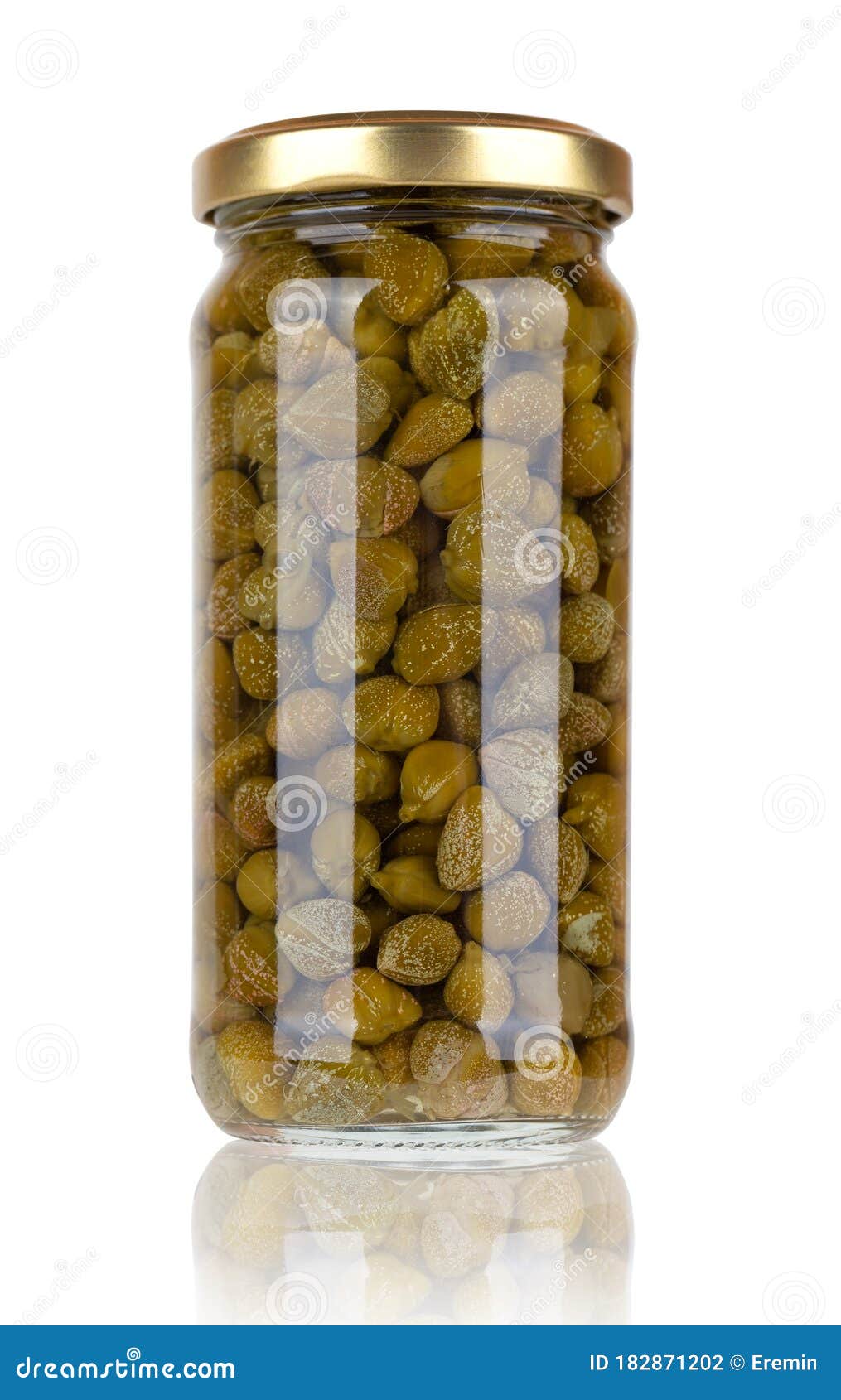 Capers in a glass jar. stock photo. Image of cooking 182871202