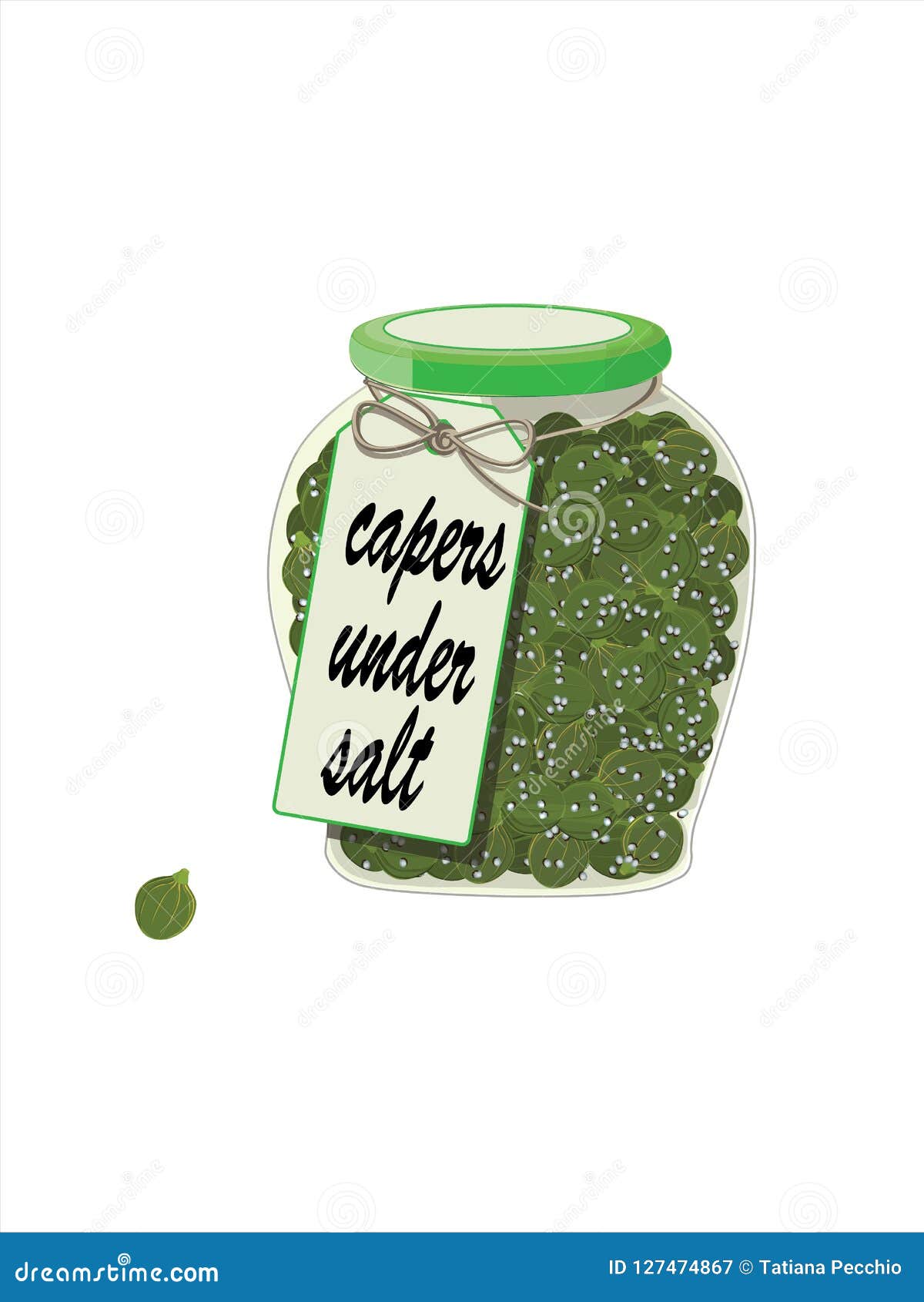 Capers under salt stock illustration. Illustration of salt 127474867