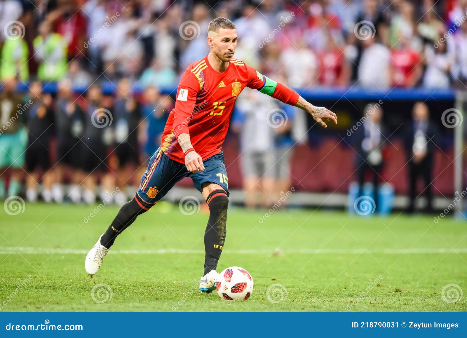 Jogadores Da Seleção Nacional De Futebol Espanha Antes Do Tiroteio