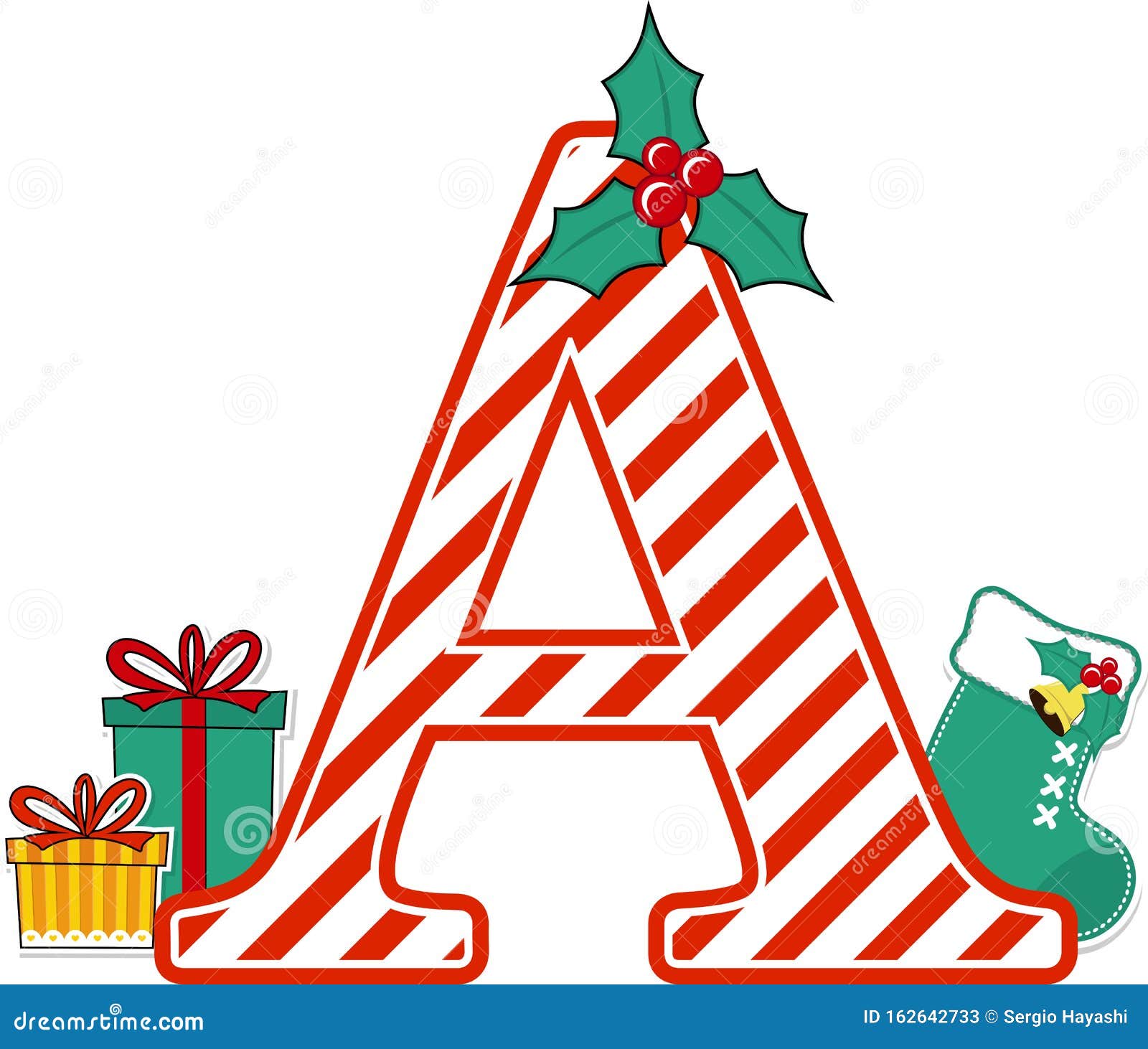 Capital Letter a for Christmas Decoration Stock Vector - Illustration ...