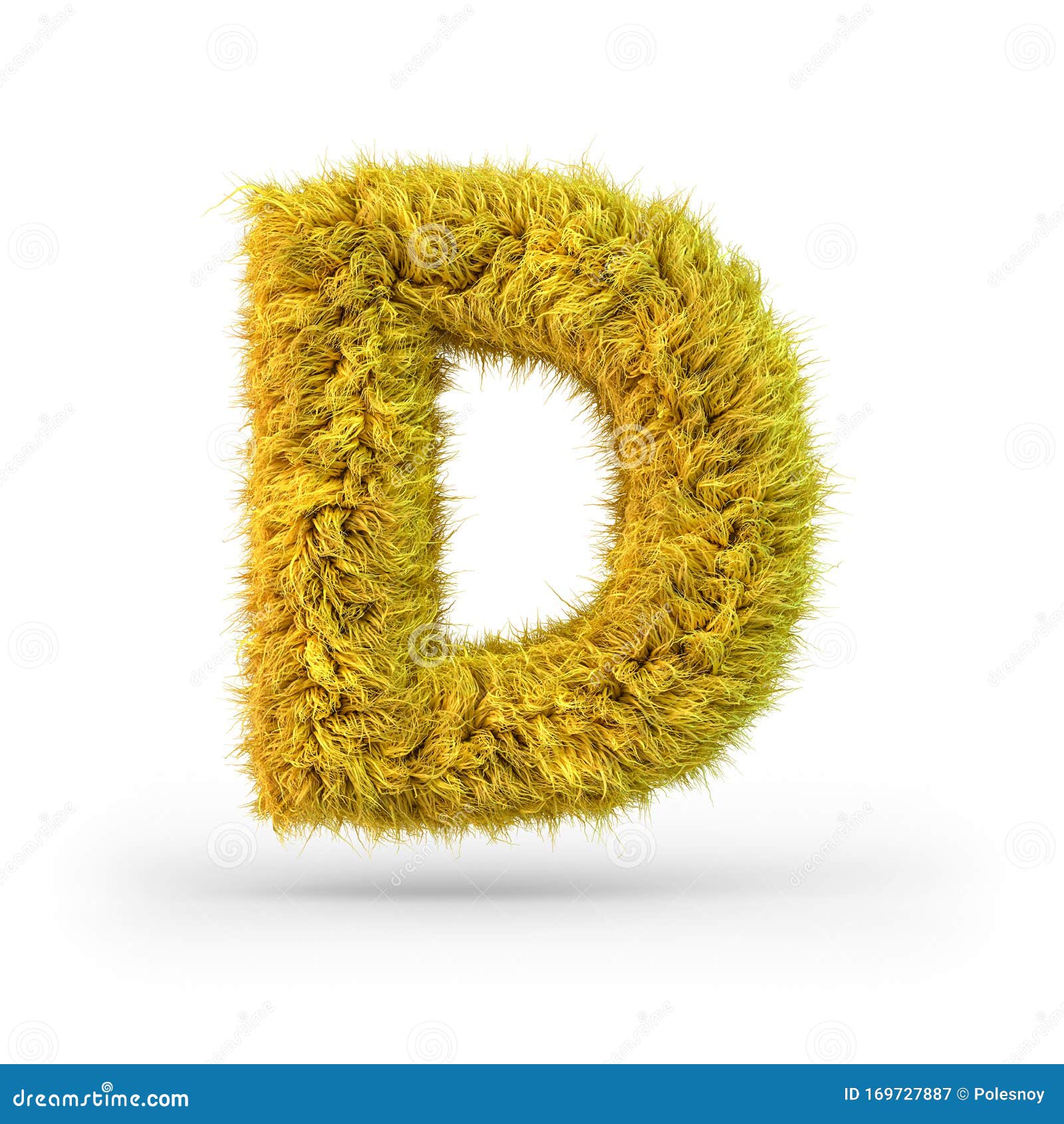 Capital Letter D. Uppercase. Yellow Fluffy and Furry Font Stock ...