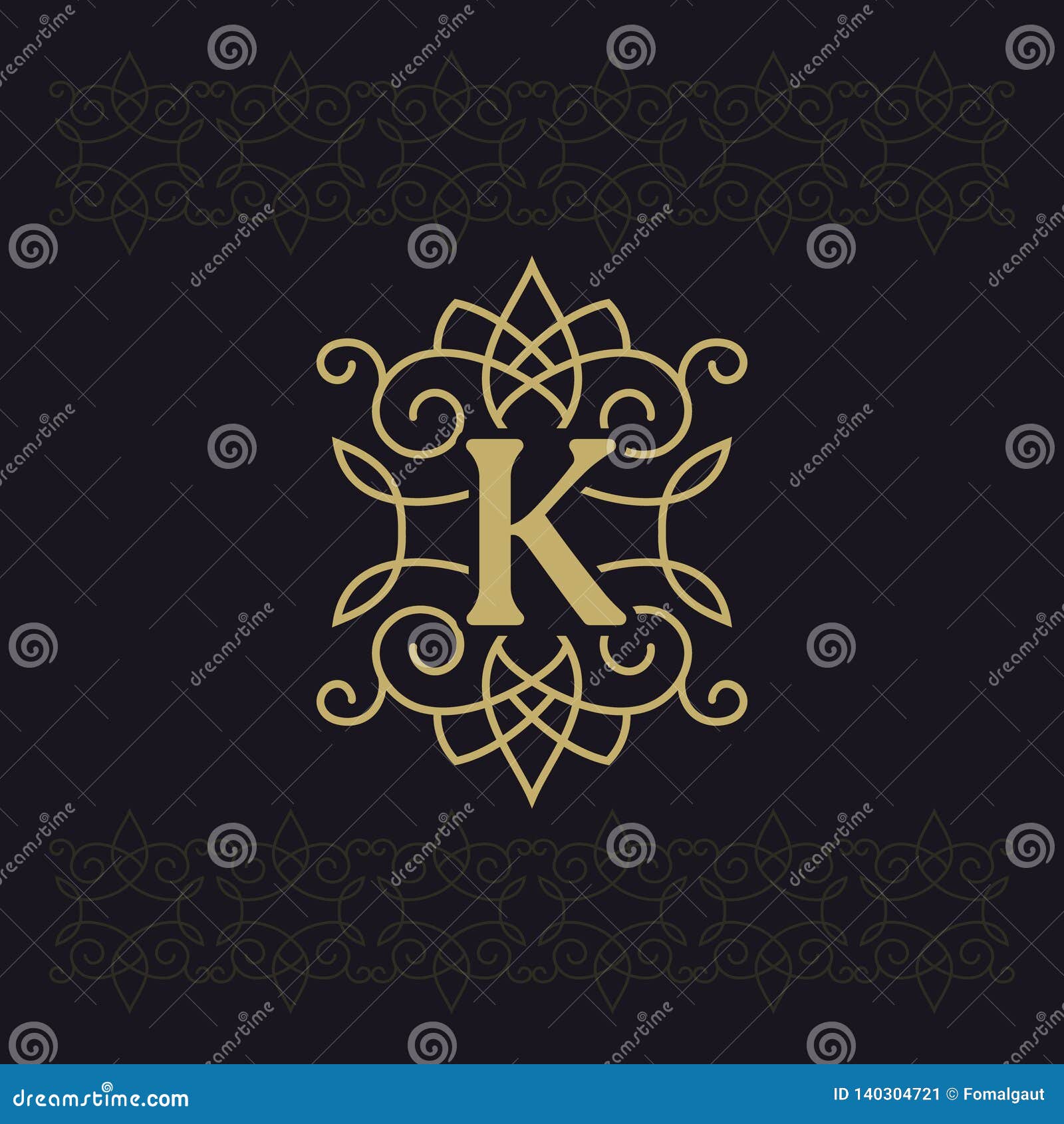 Capital Letter K. Beautiful Monogram. Elegant Logo. Calligraphic Design ...