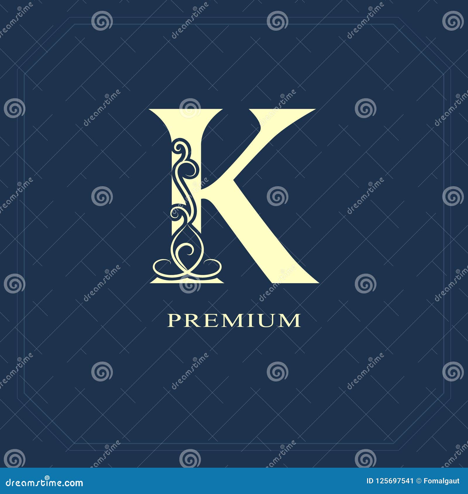 Capital Letter K. Calligraphic Beautiful Logo with Tape for Labels ...