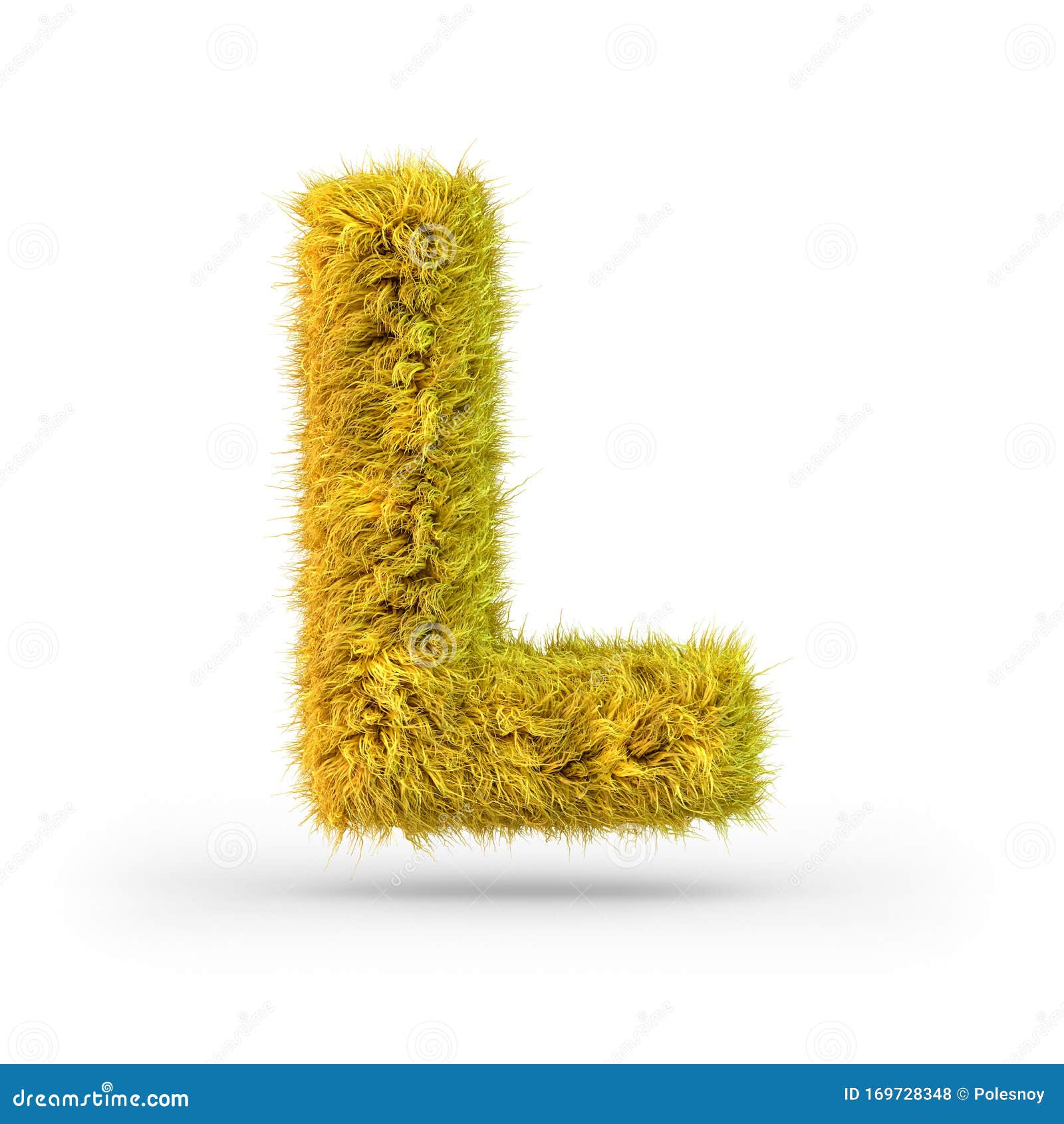 Capital Letter L. Uppercase. Yellow Fluffy and Furry Font Stock ...