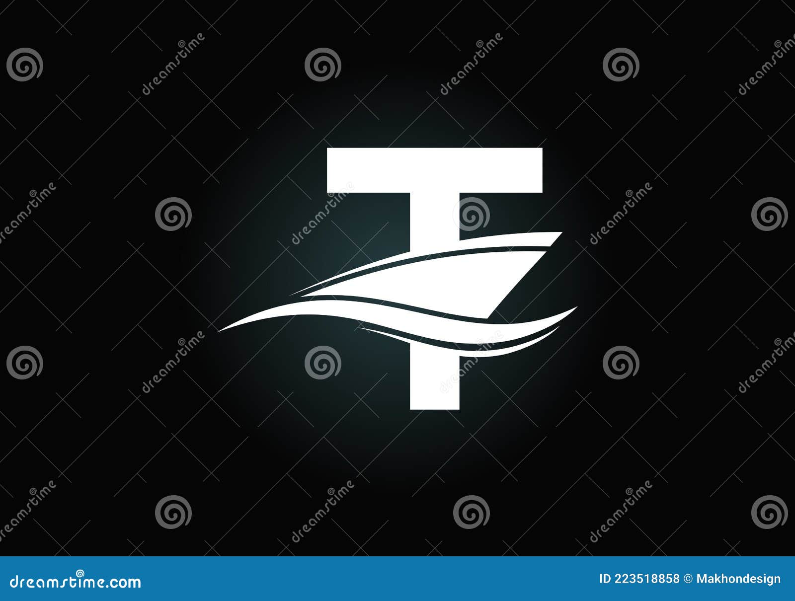 Capital Letter T with the Ship, Cruise, or Boat Logo Design Template ...