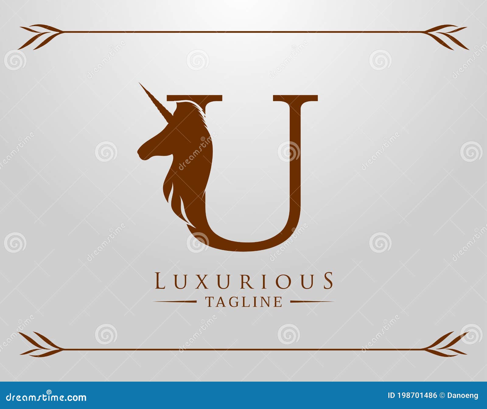 Capital Letter U With A Unicorn Royal Logo King Stallion In Jump Unicon Letter Icon Stylish Graphic Template Design Stock Vector Illustration Of Fashion Horn