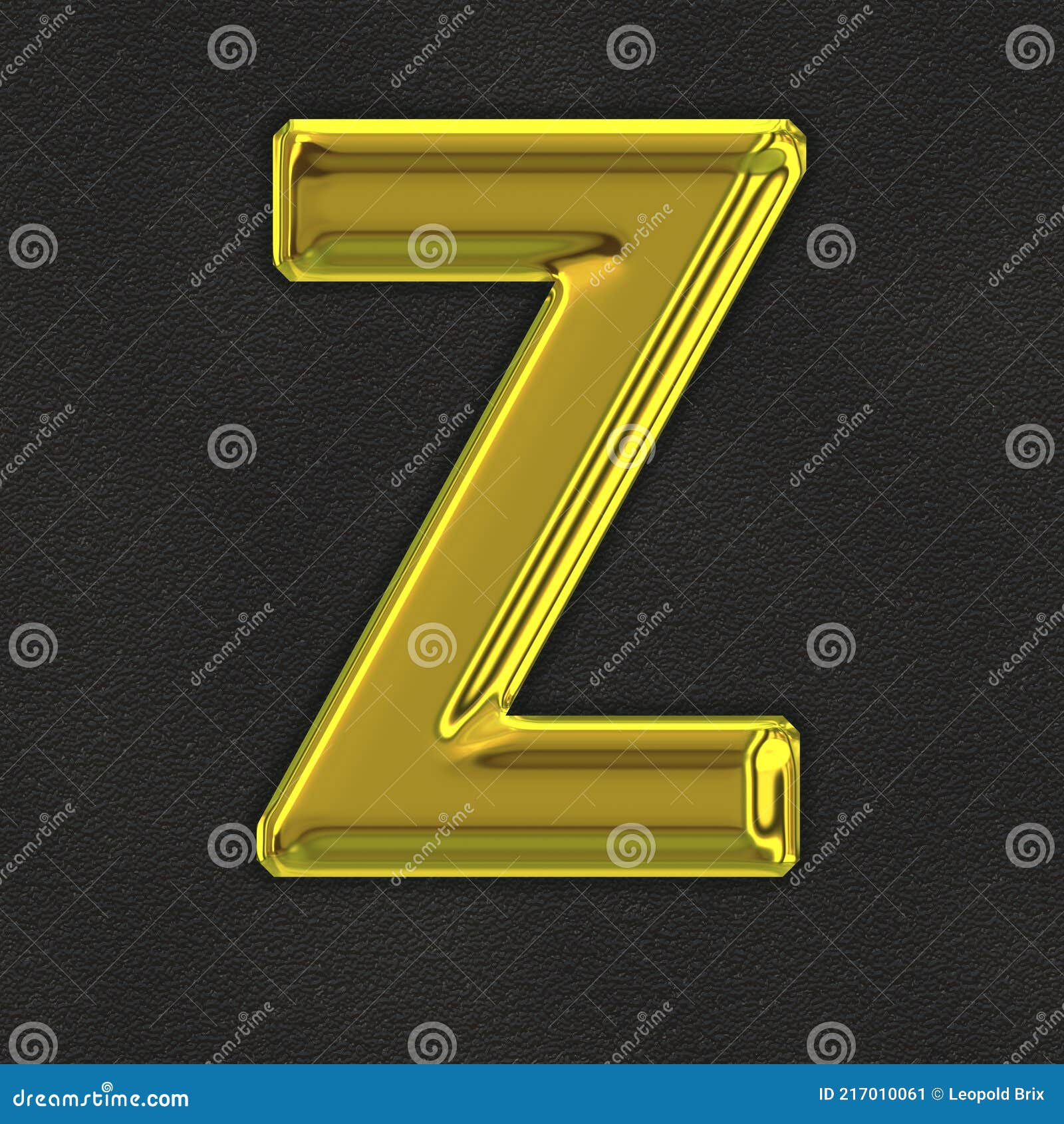 Capital letter Z in gold stock illustration. Illustration of typography ...